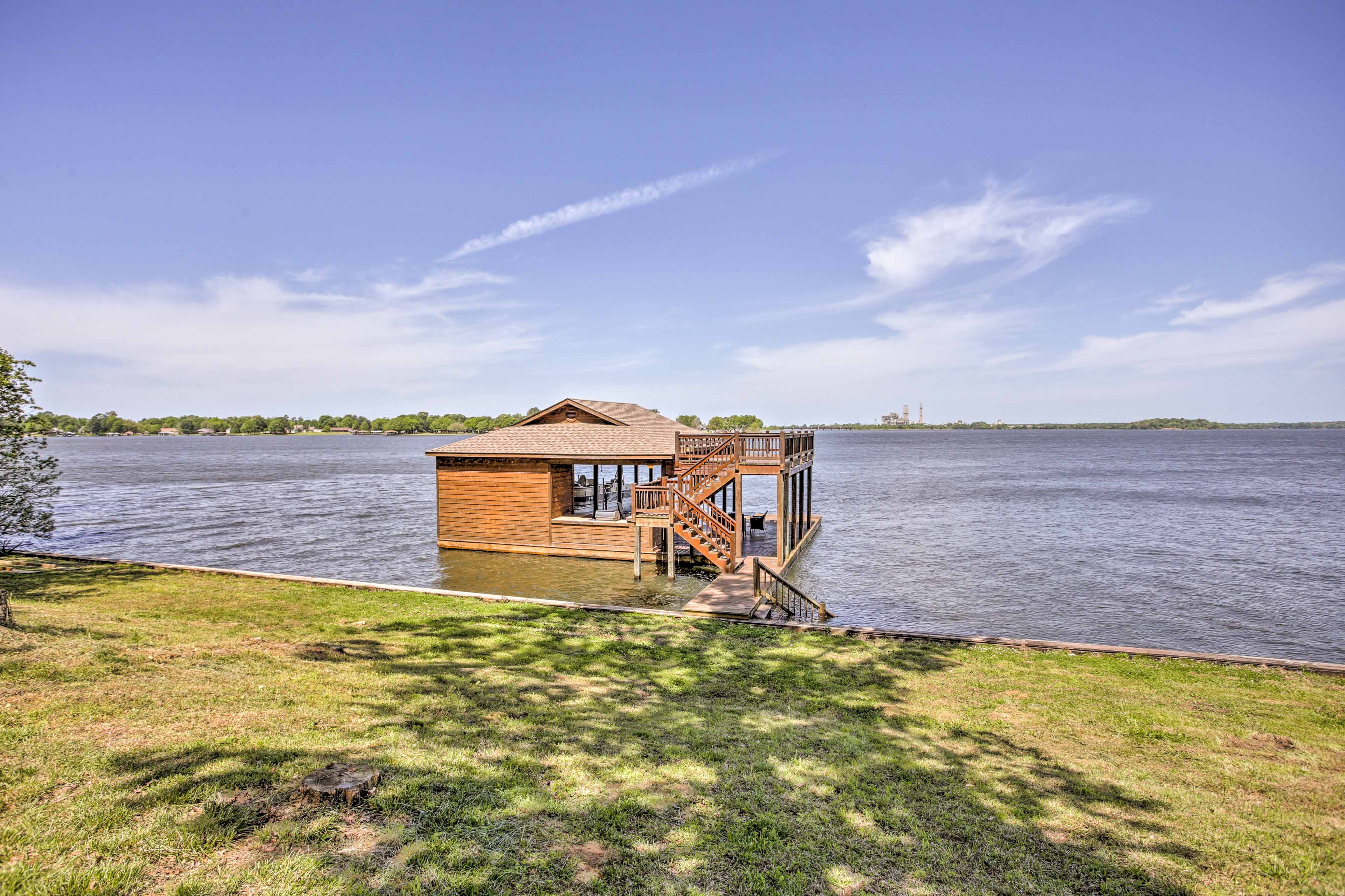 Take a stroll down to the boathouse.