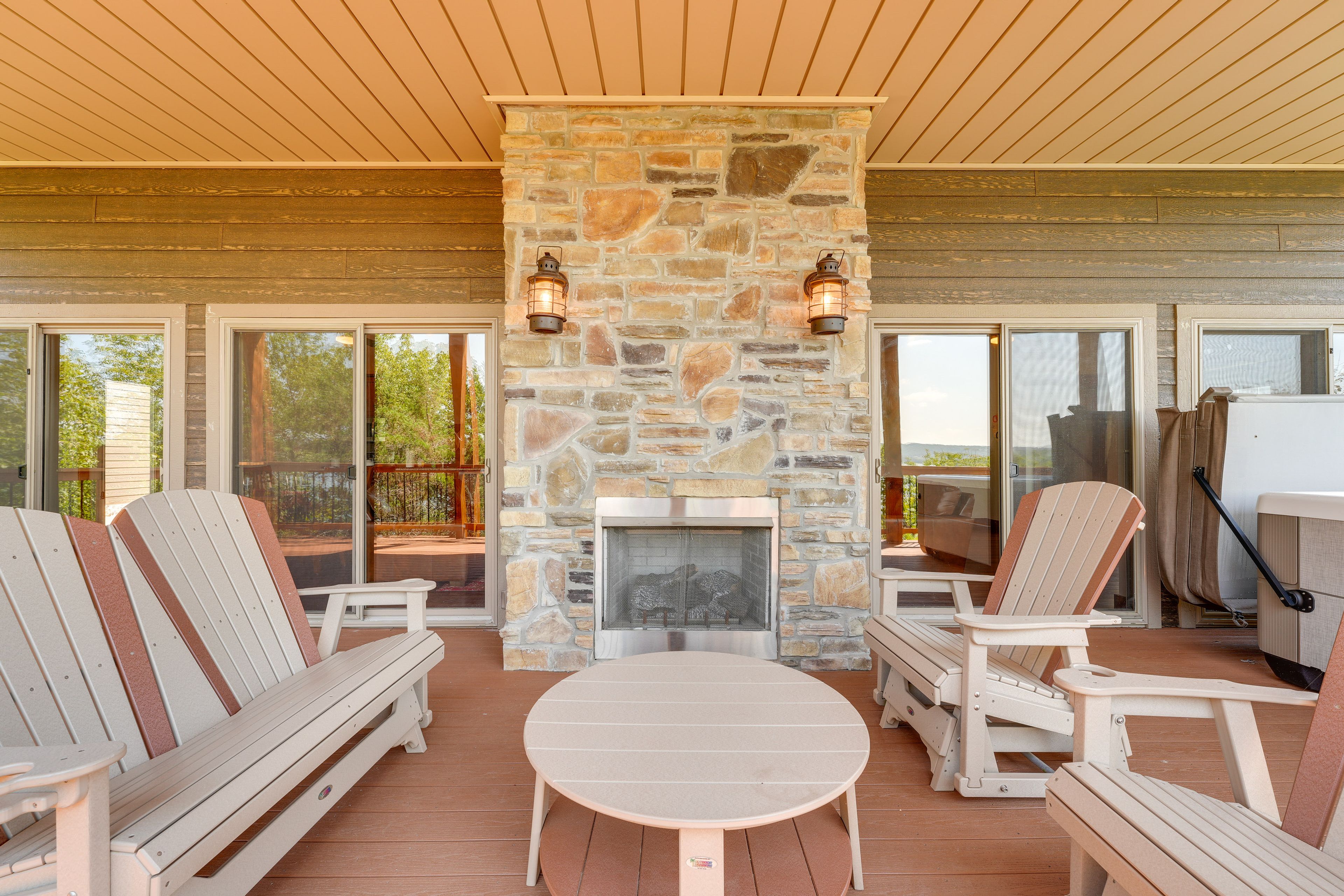 Lower Deck | Fireplace | Hot Tub