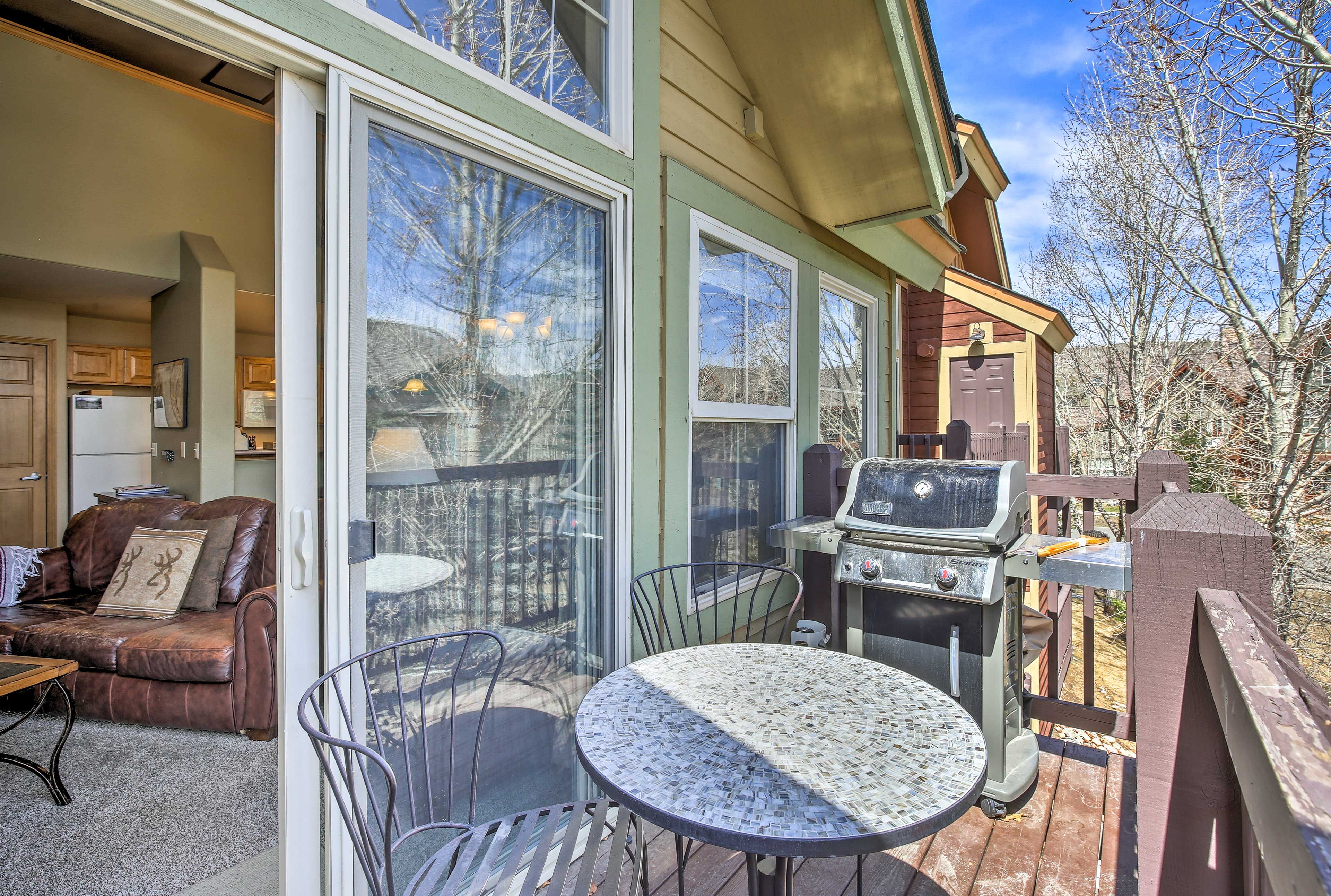 Savor morning coffee or an evening nightcap on the private balcony.