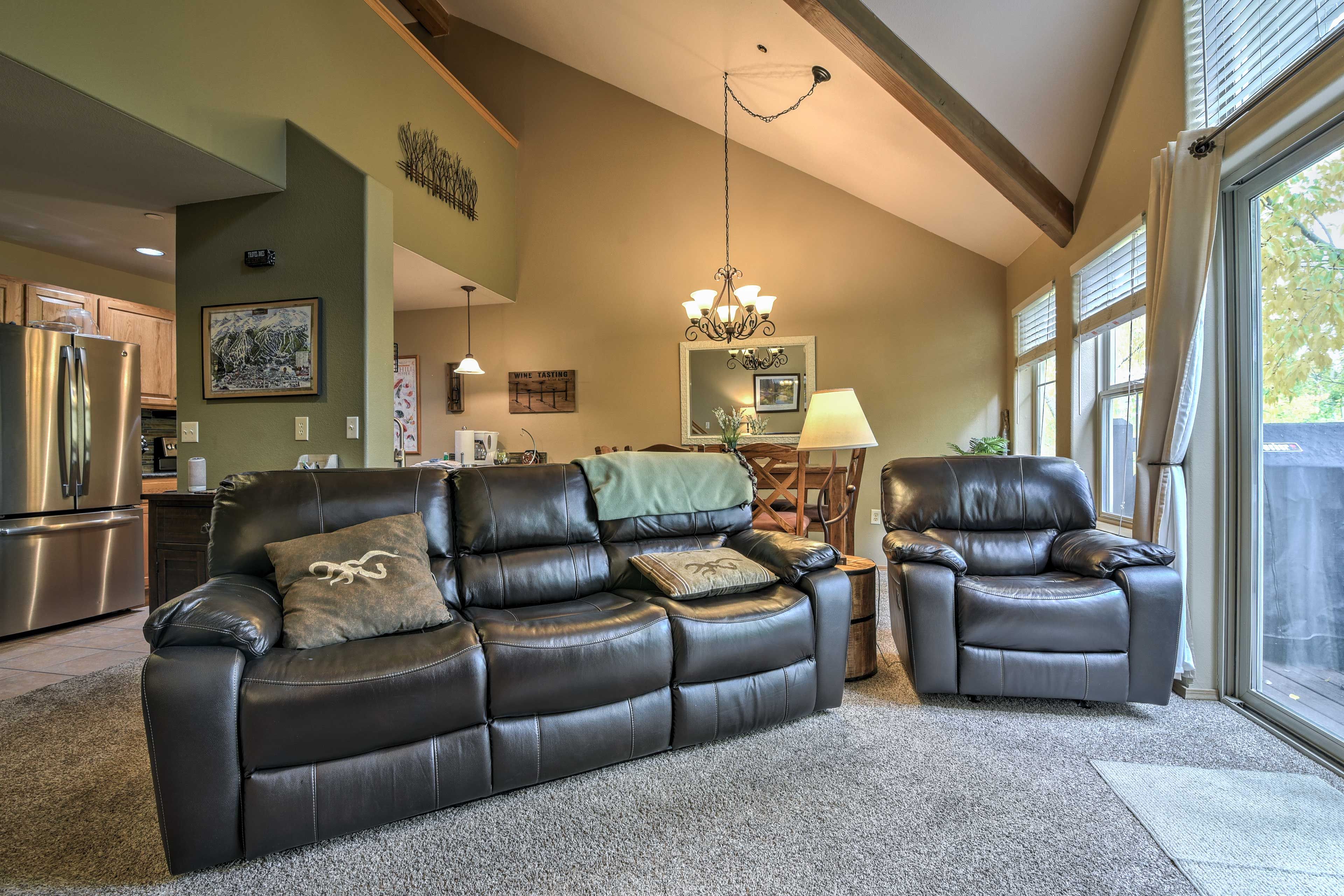 Curl up on the plush sofa with a good book!