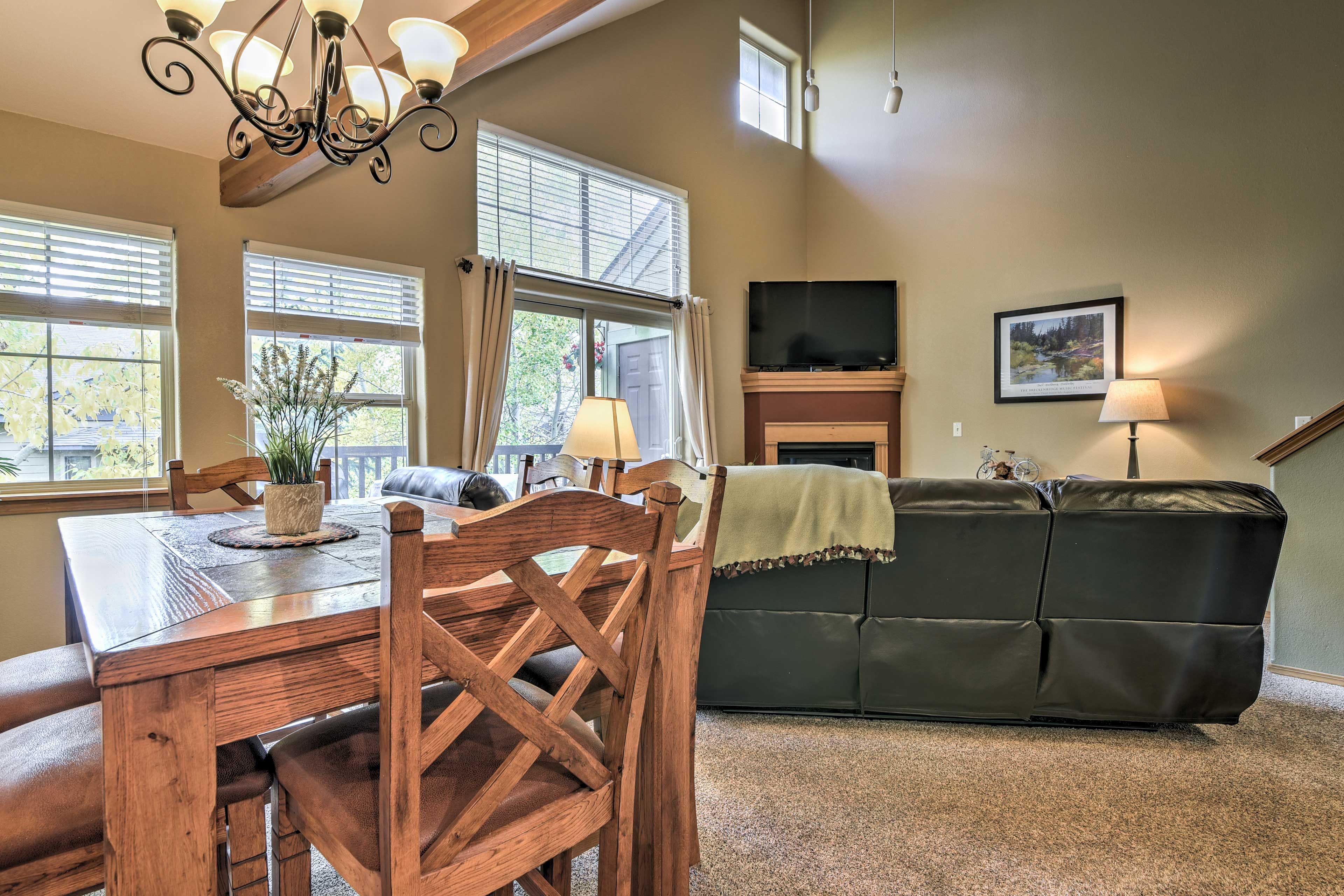 Savor a homemade meal with loved ones at the 6-person table.