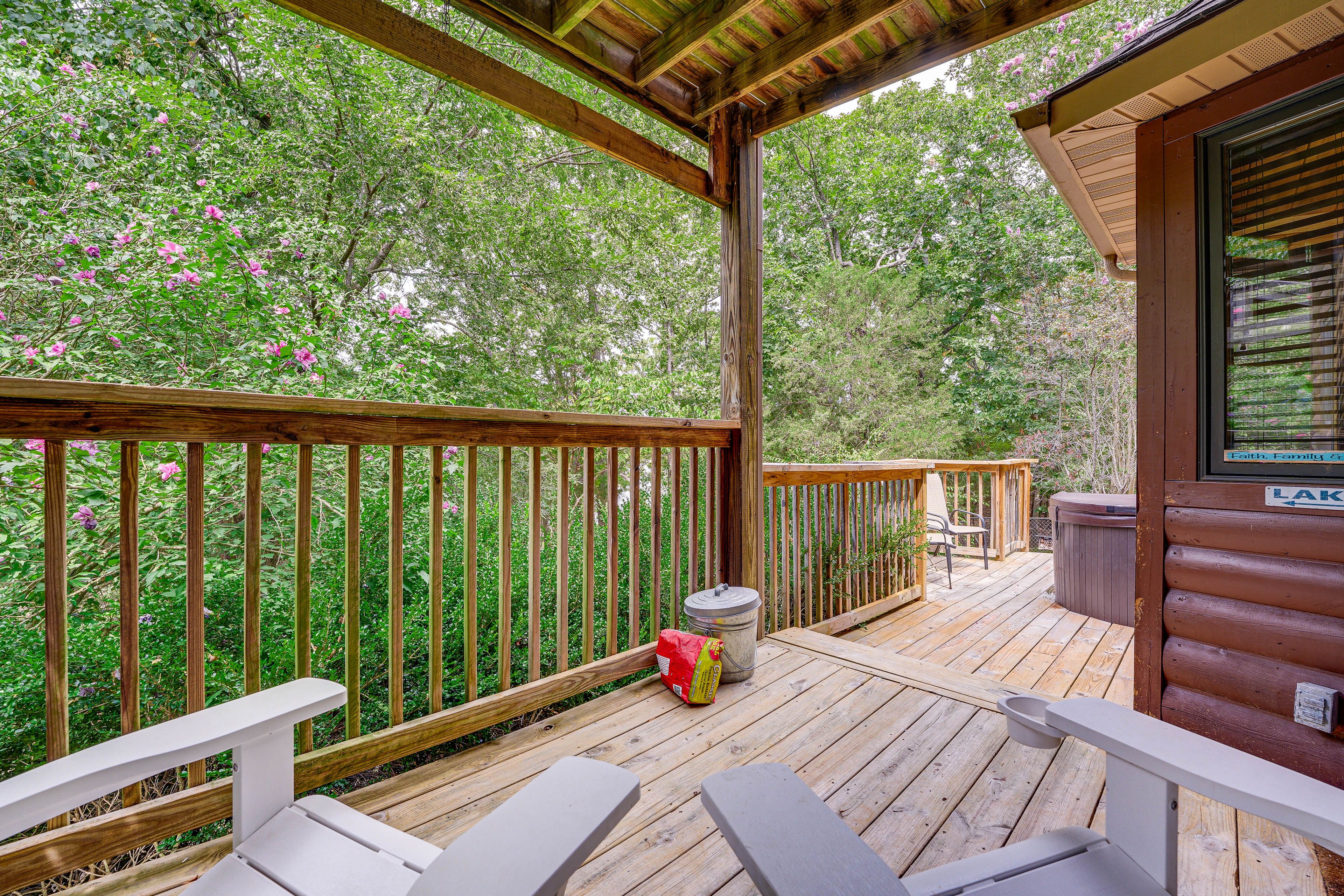 Deck | Charcoal Grill | Ample Seating | Hot Tub