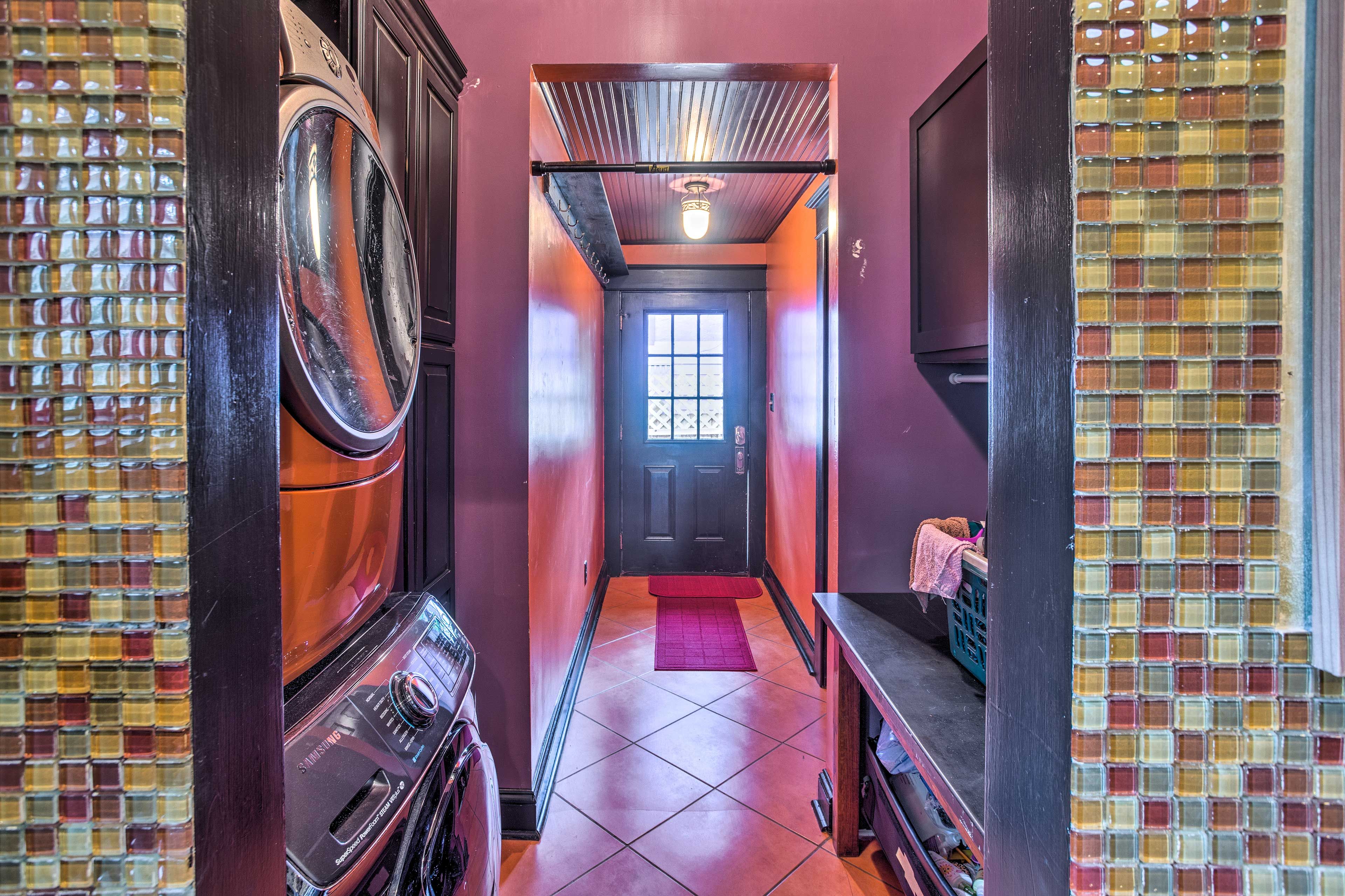 A washer and dryer are provided for your convenience.