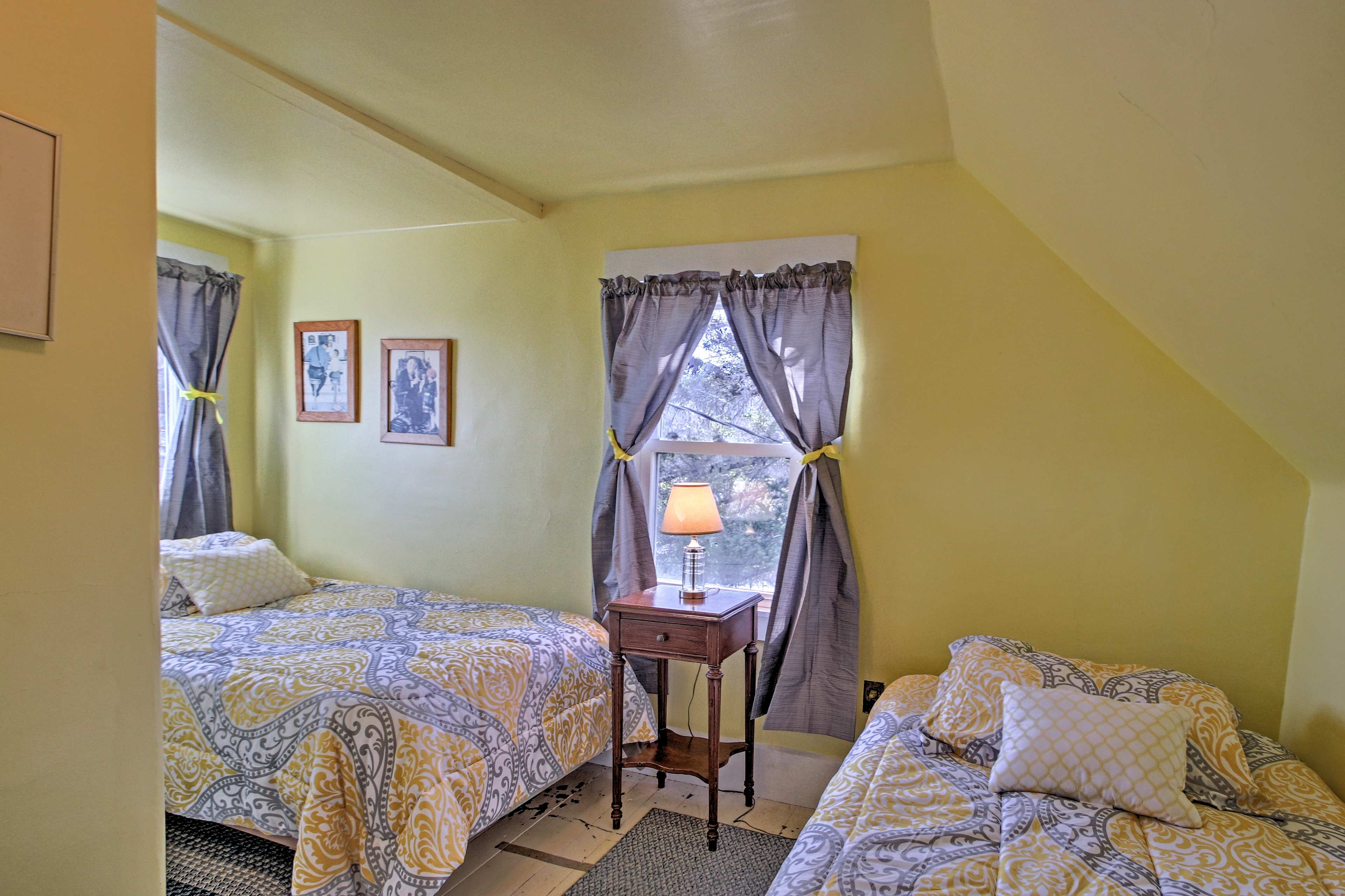 These 2 twin beds are perfect for kids or siblings.