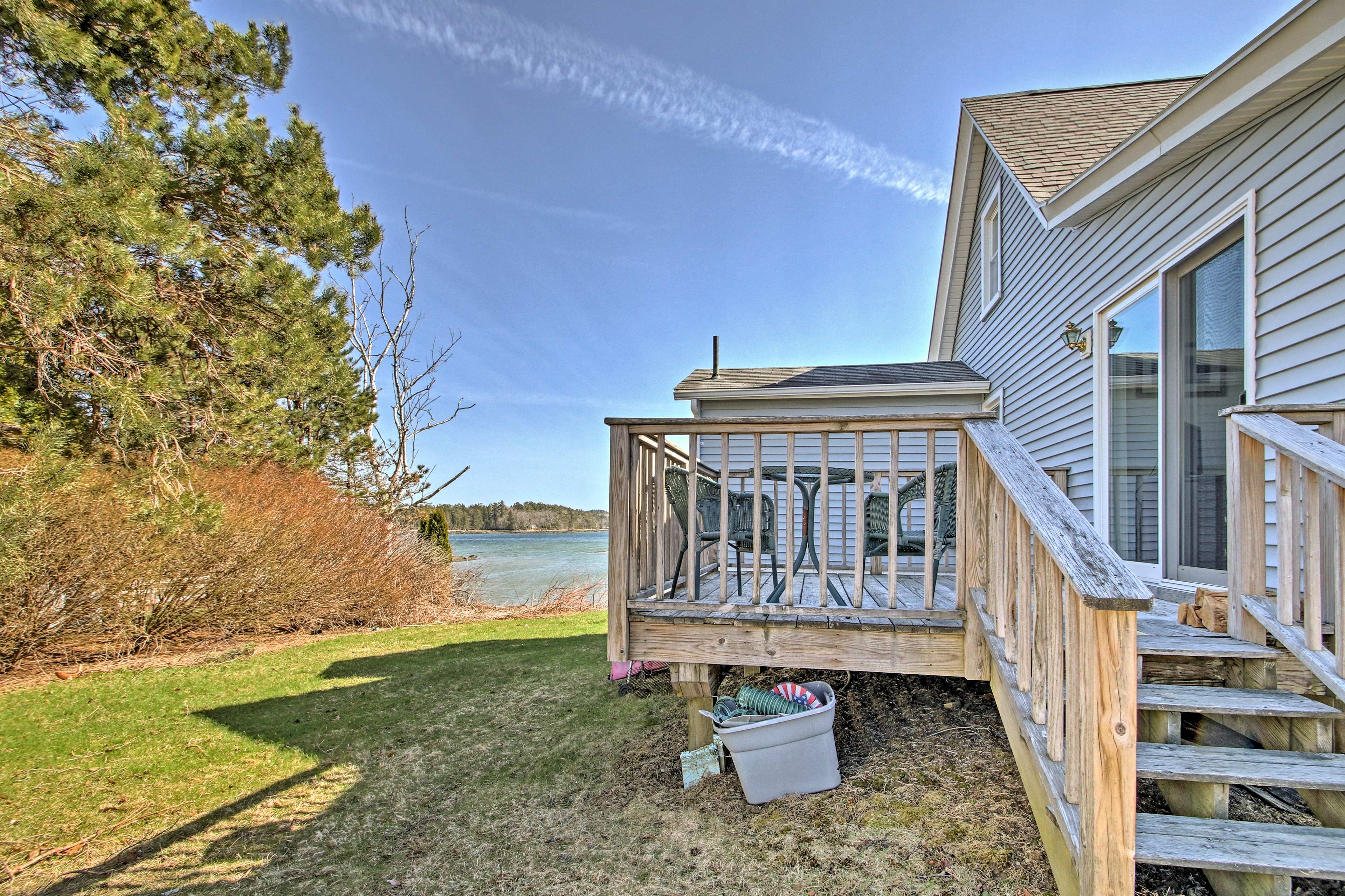 Step off the deck and stroll down to the water.
