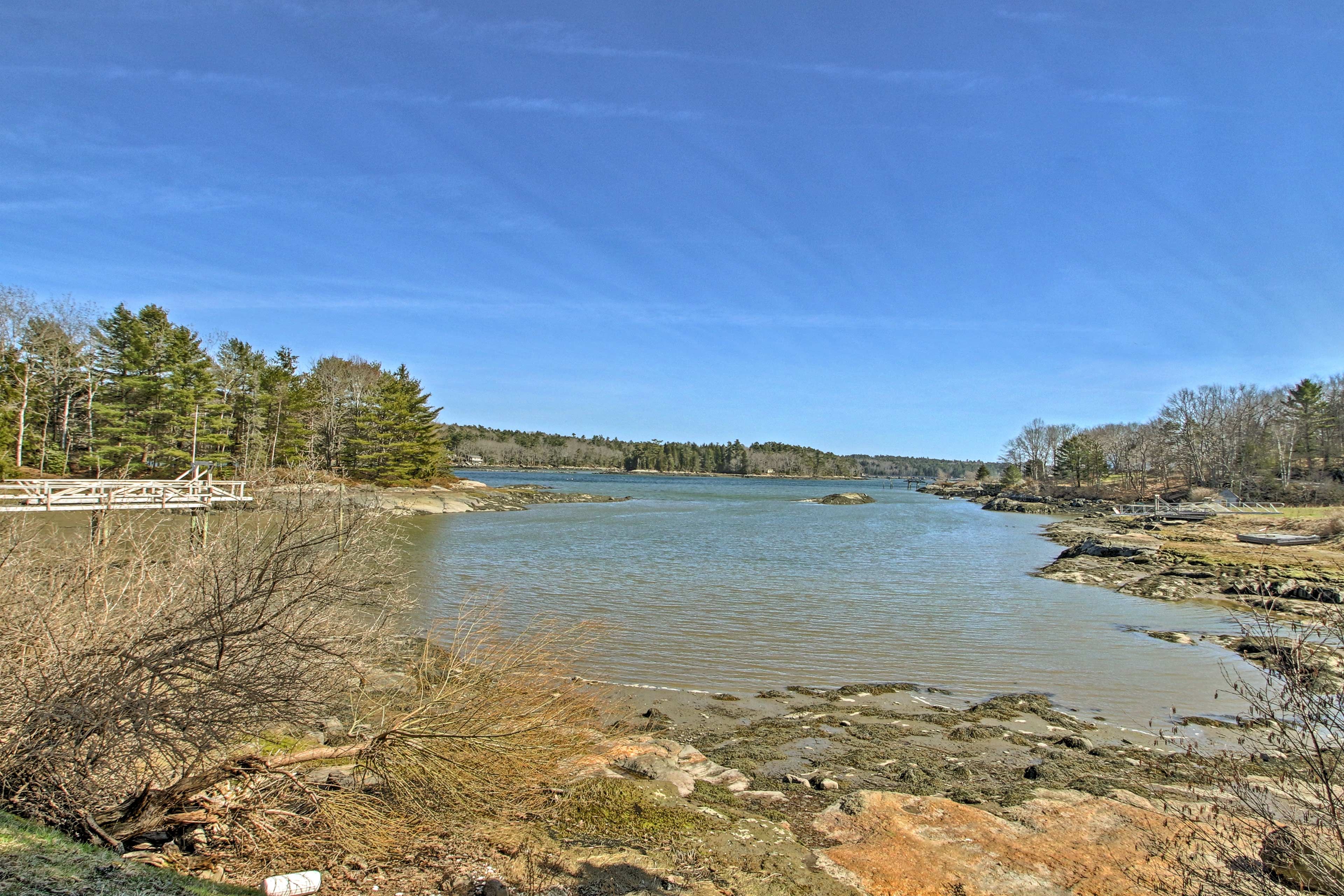 Launch the kayak in these calm waters.