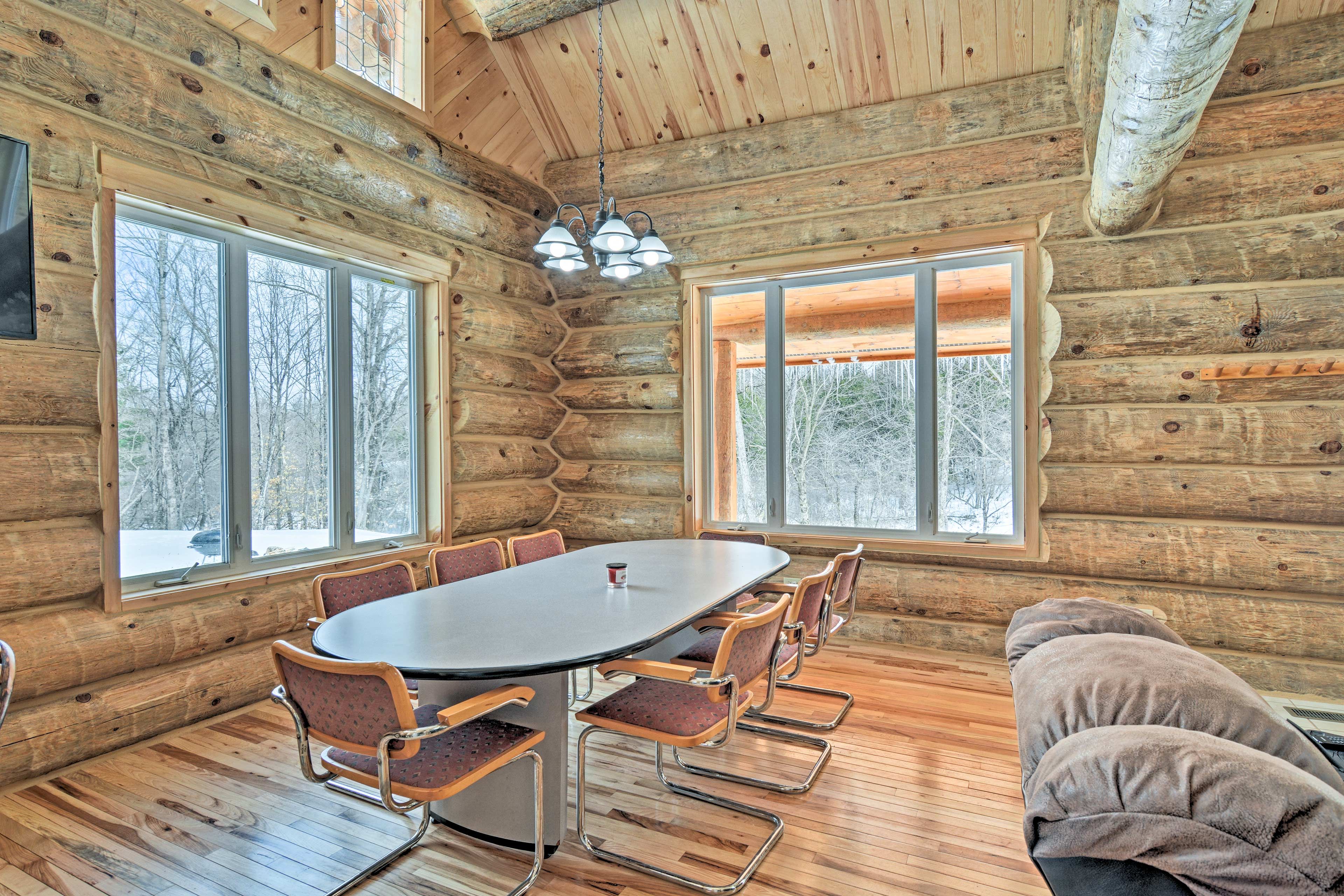 Savor meals with your travel companions at the large 8-person table.