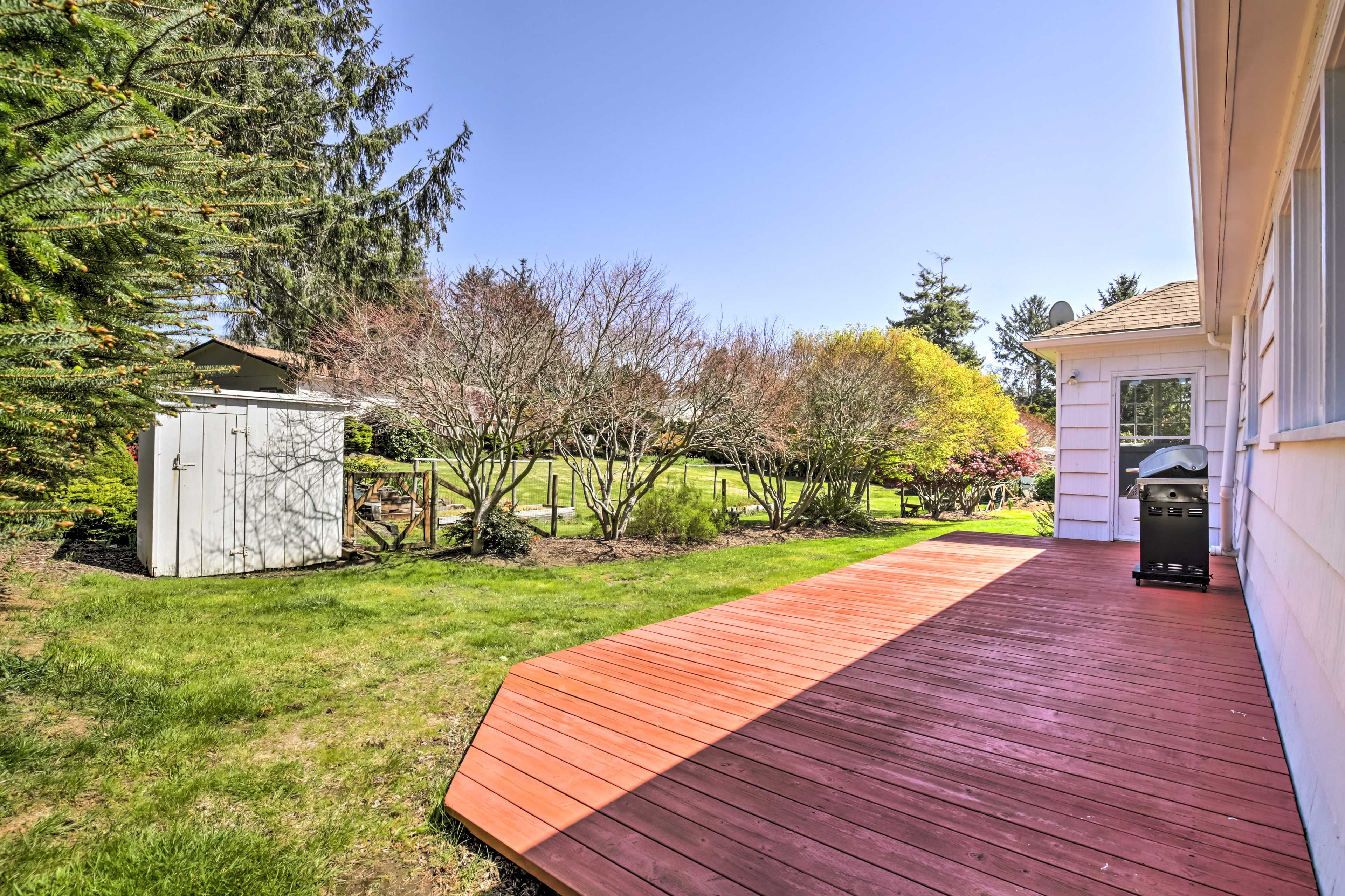 Private Yard | Spacious Deck | Gas Grill