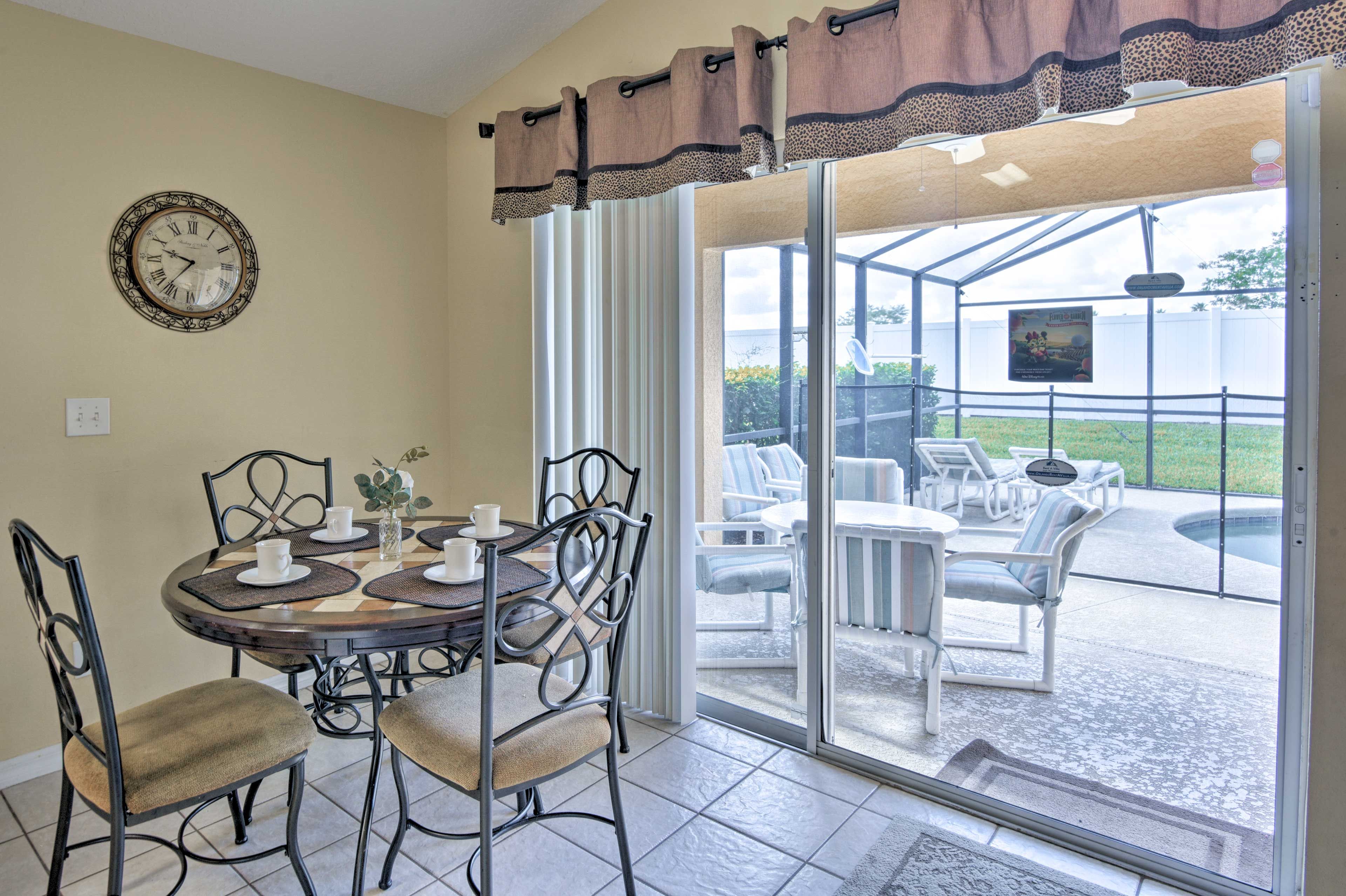 Sip your morning coffee under natural light.