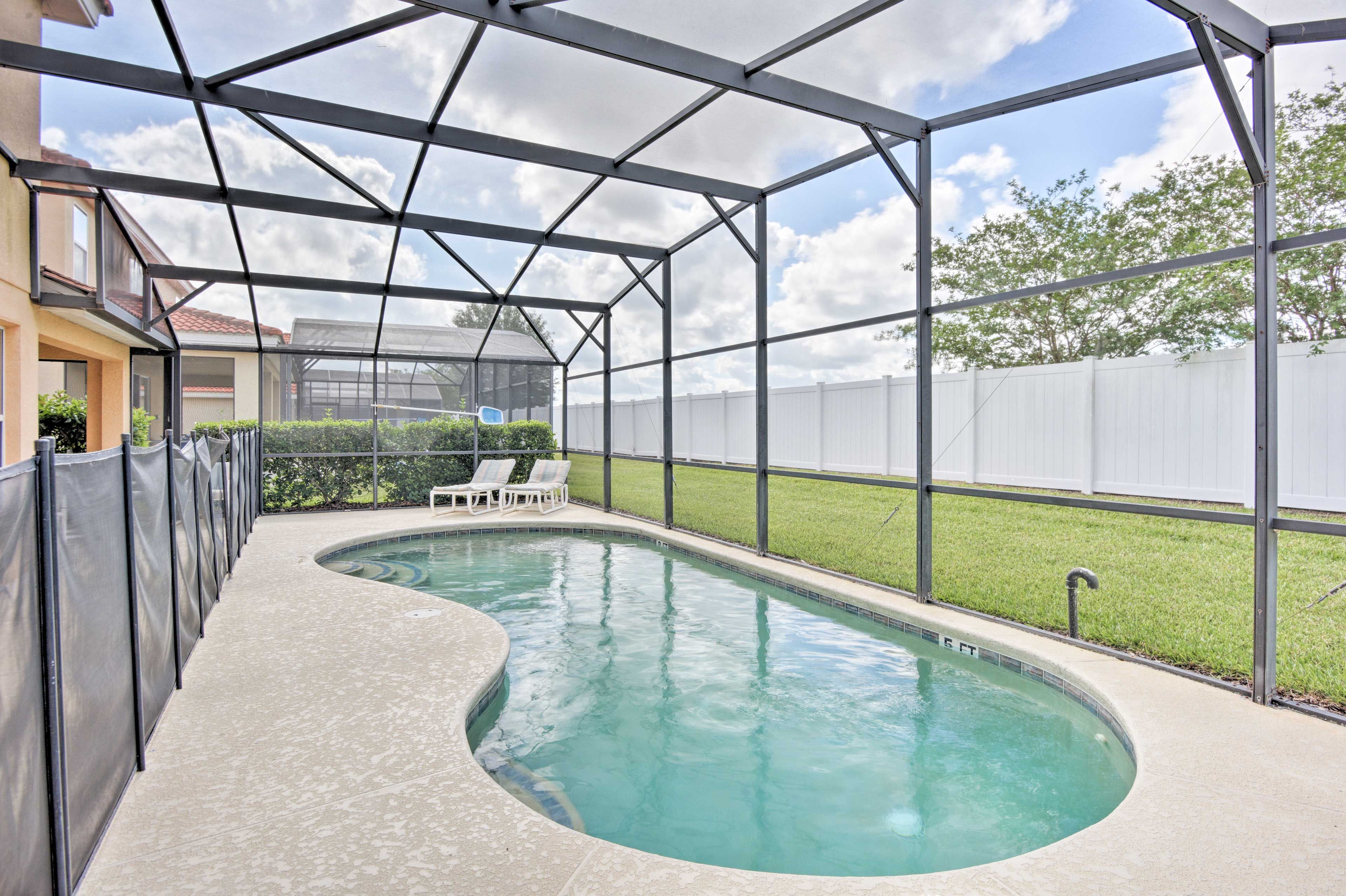 Step outside and lounge by your lanai pool.