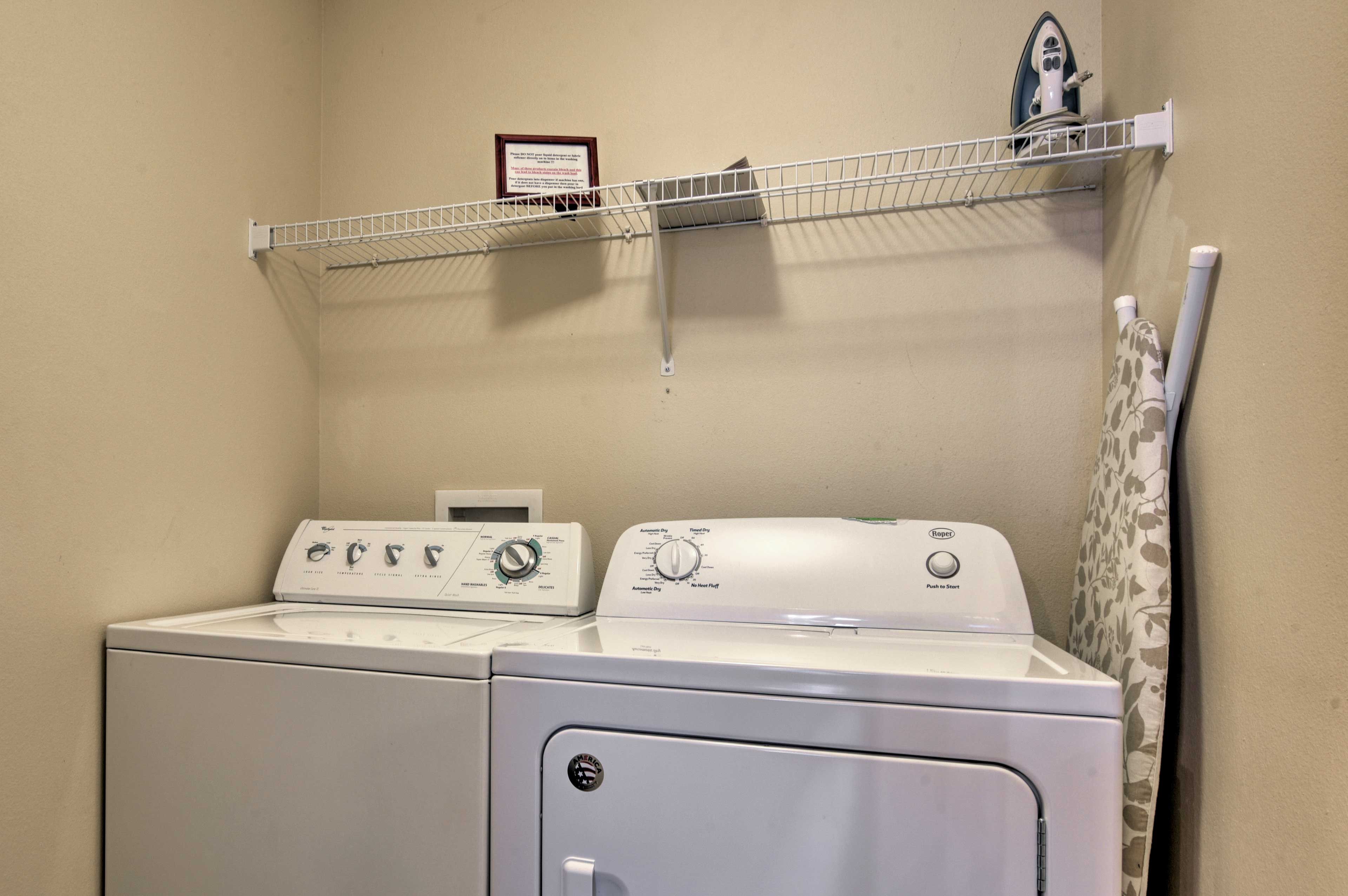 Keep swimwear dry with full laundry machines.