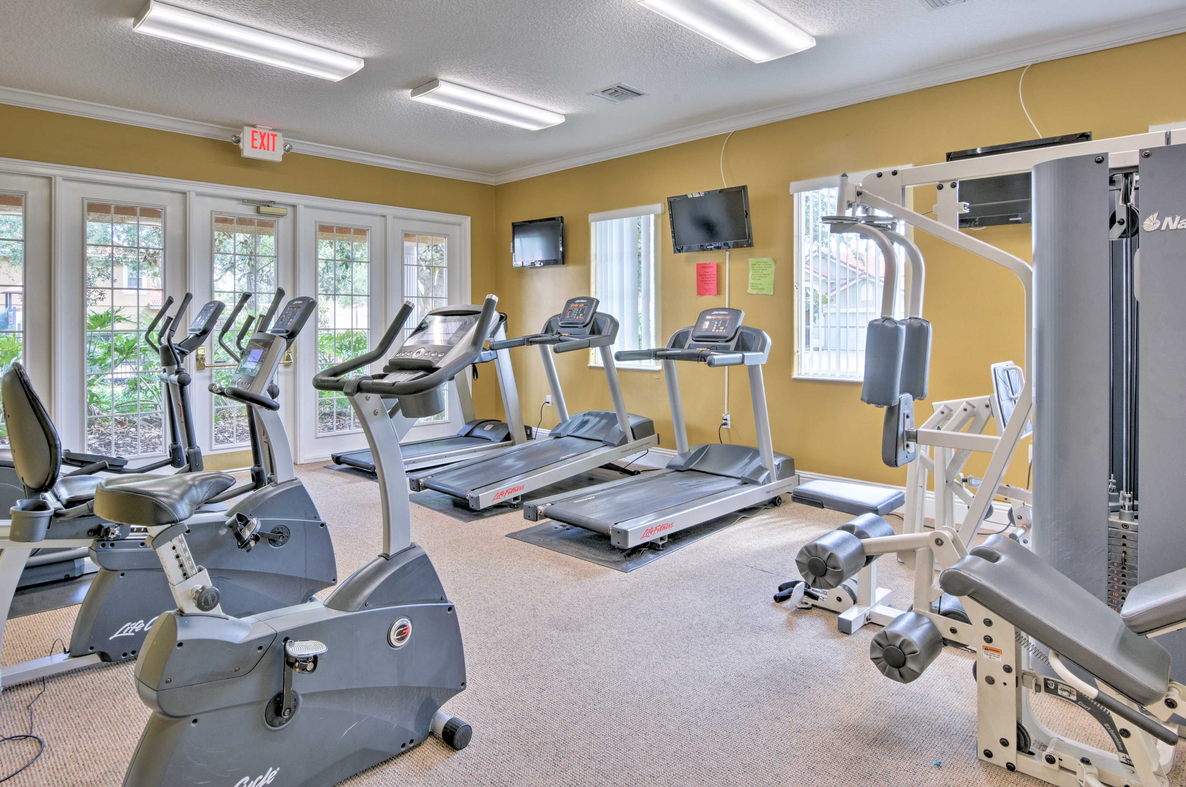 Work up a sweat in the fitness center.