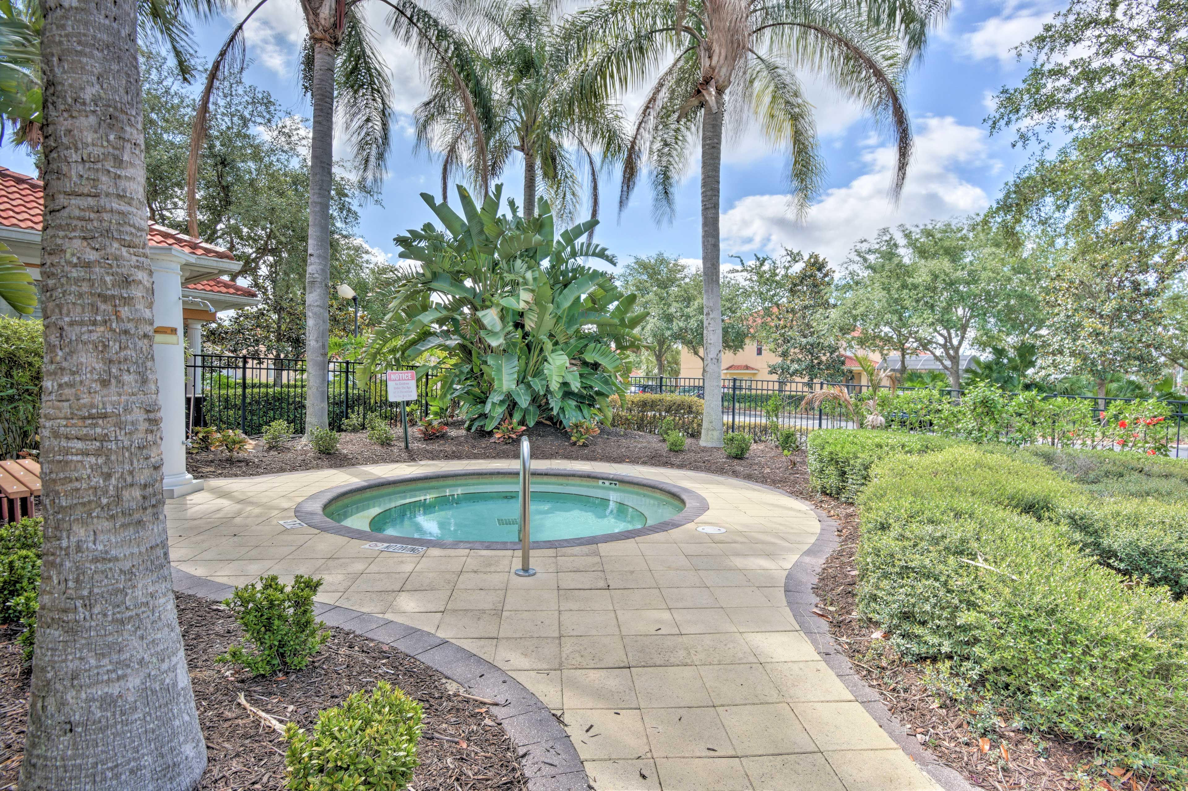 Soak away the day in the community spa.