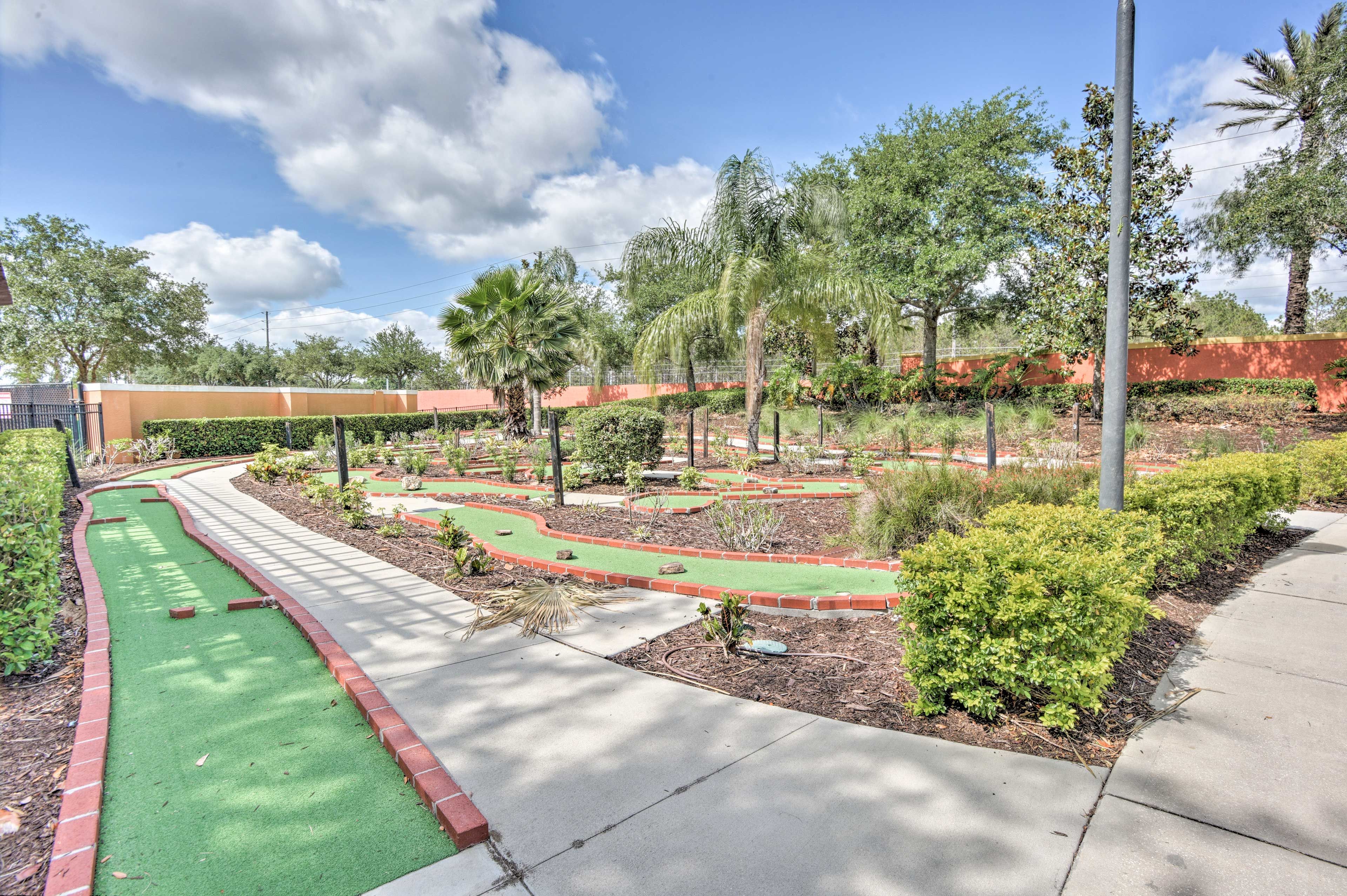 Challenge friends to a quick match of mini golf.