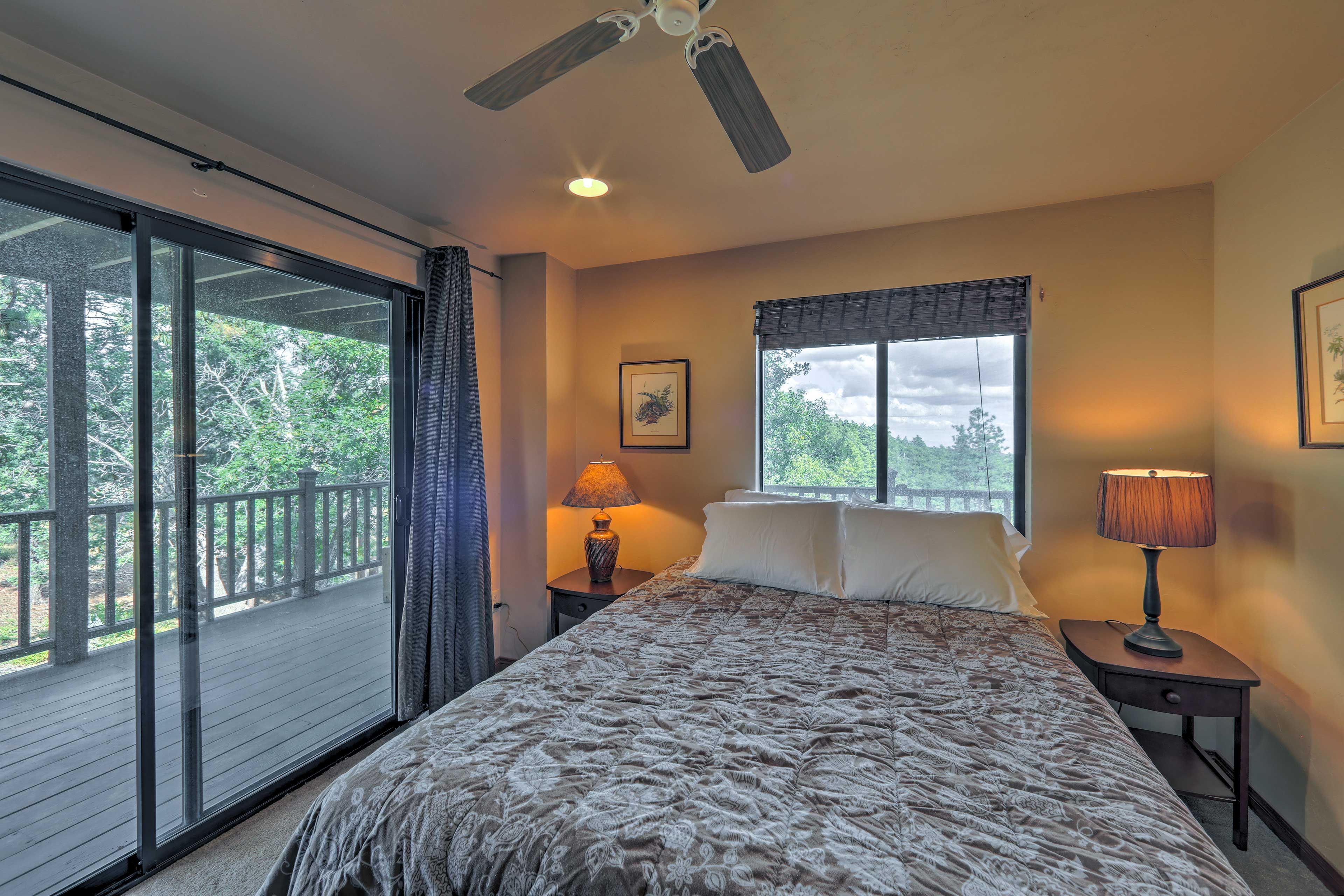 Sleep will come easy in this open and airy bedroom.