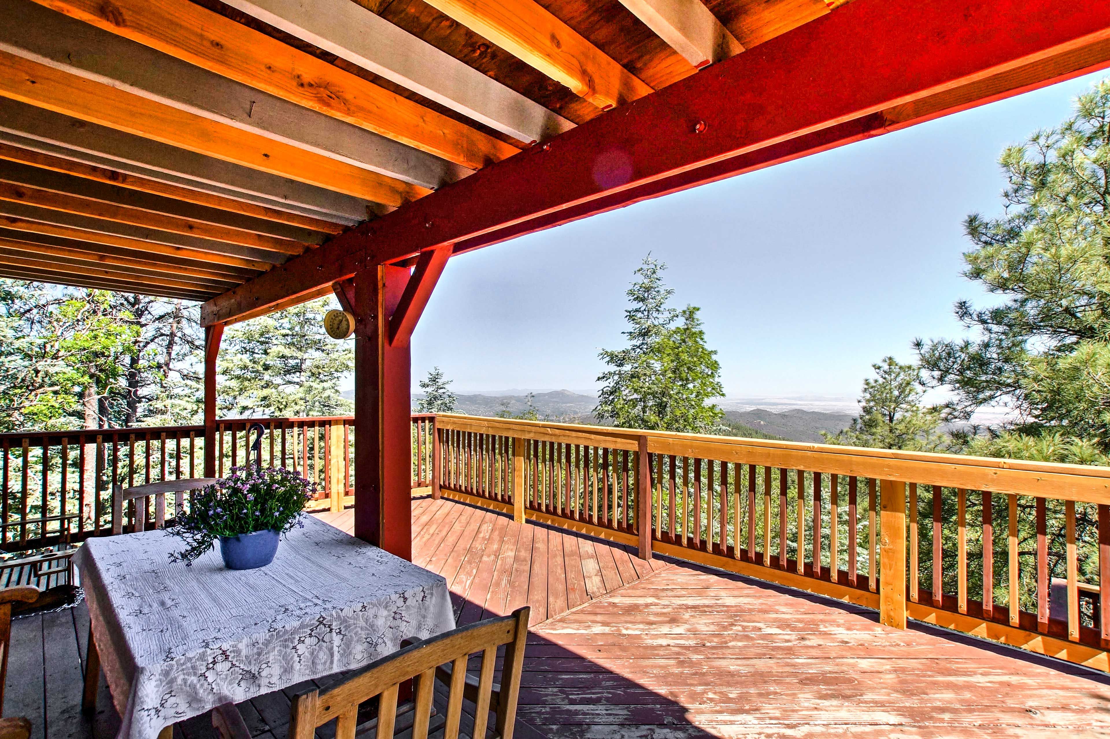 Dine al fresco on the private deck with unbelievable views.