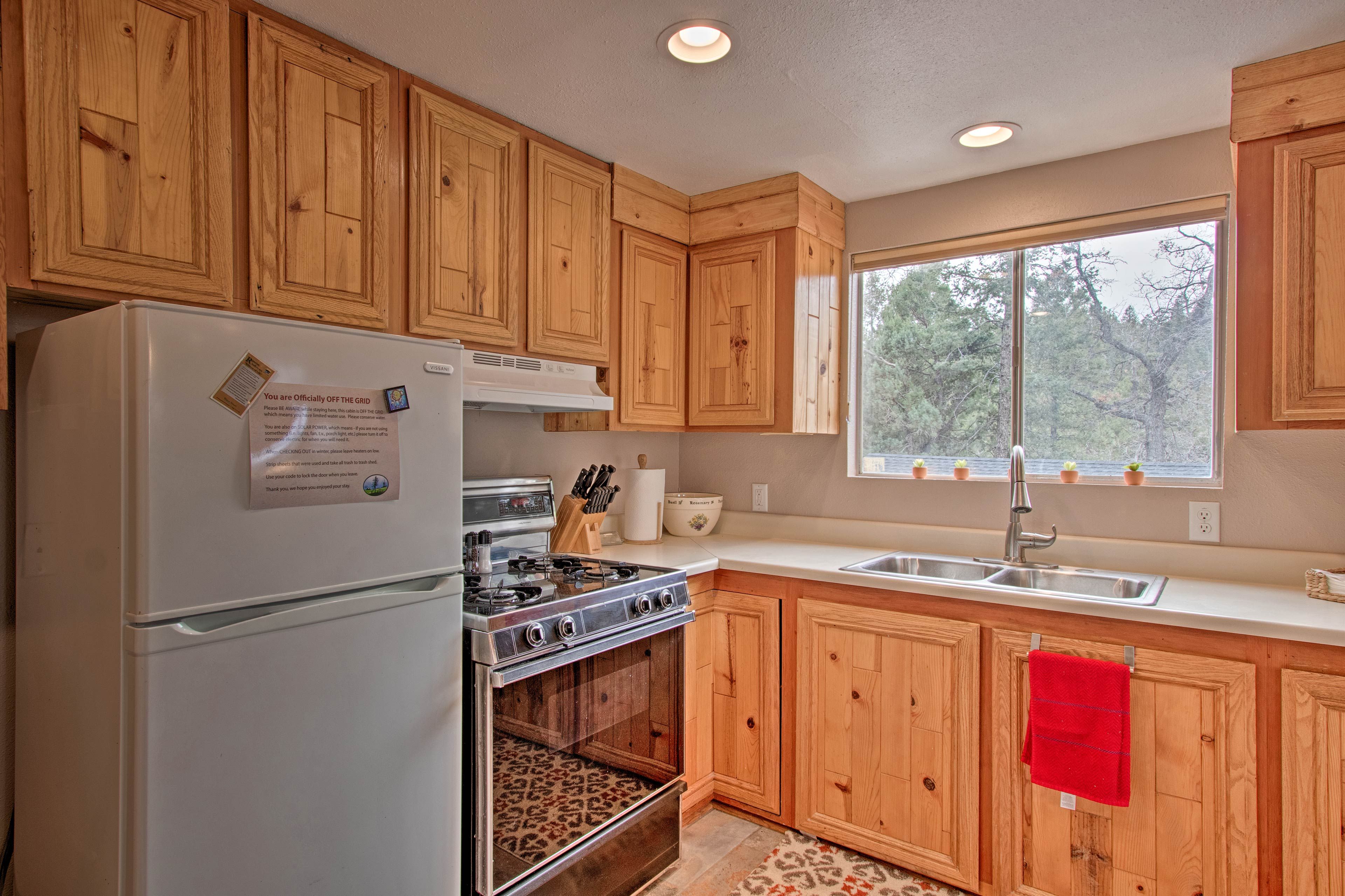 The kitchen comes fully equipped with everything you need.