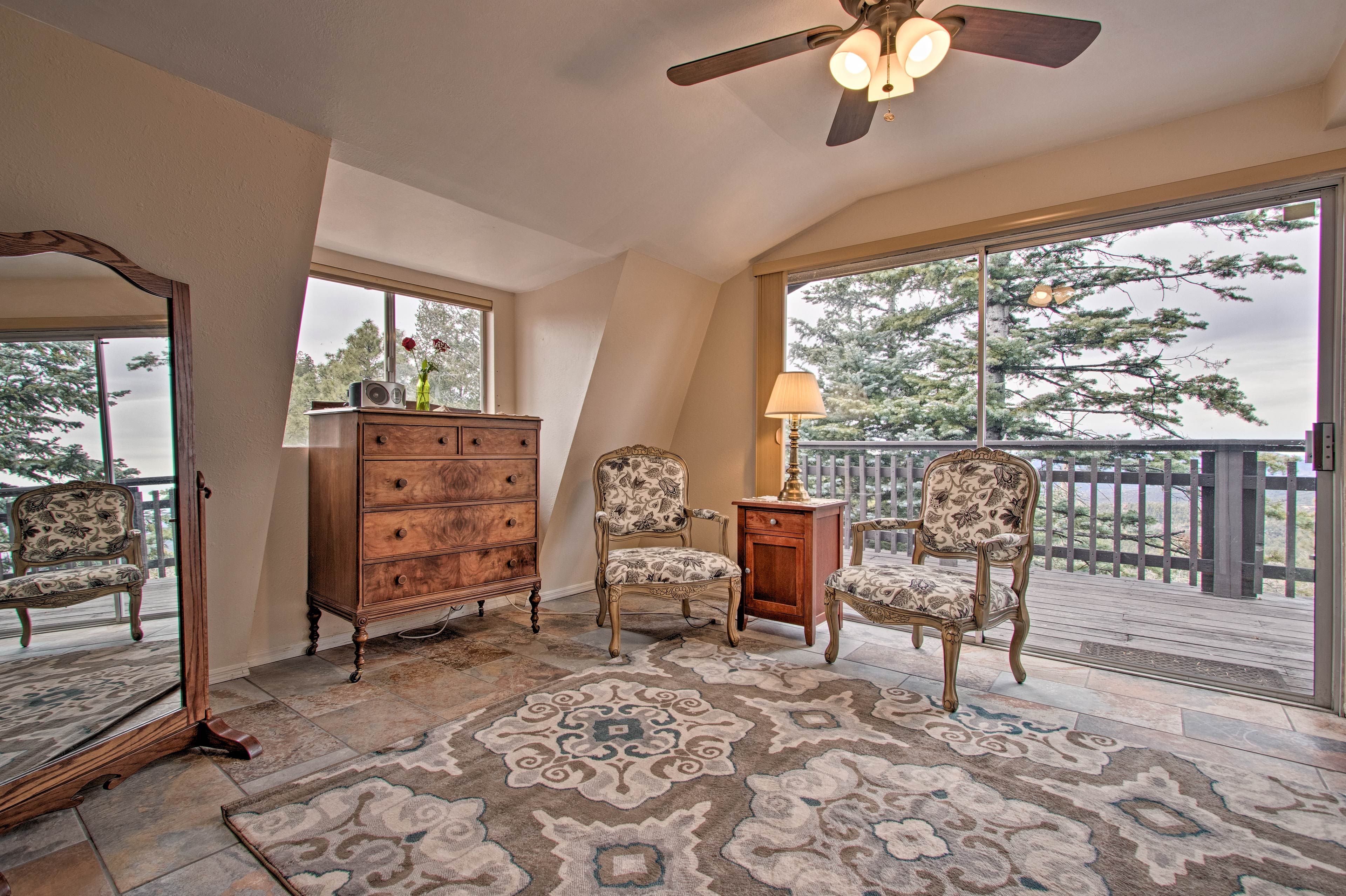Head upstairs to the primary bedroom!