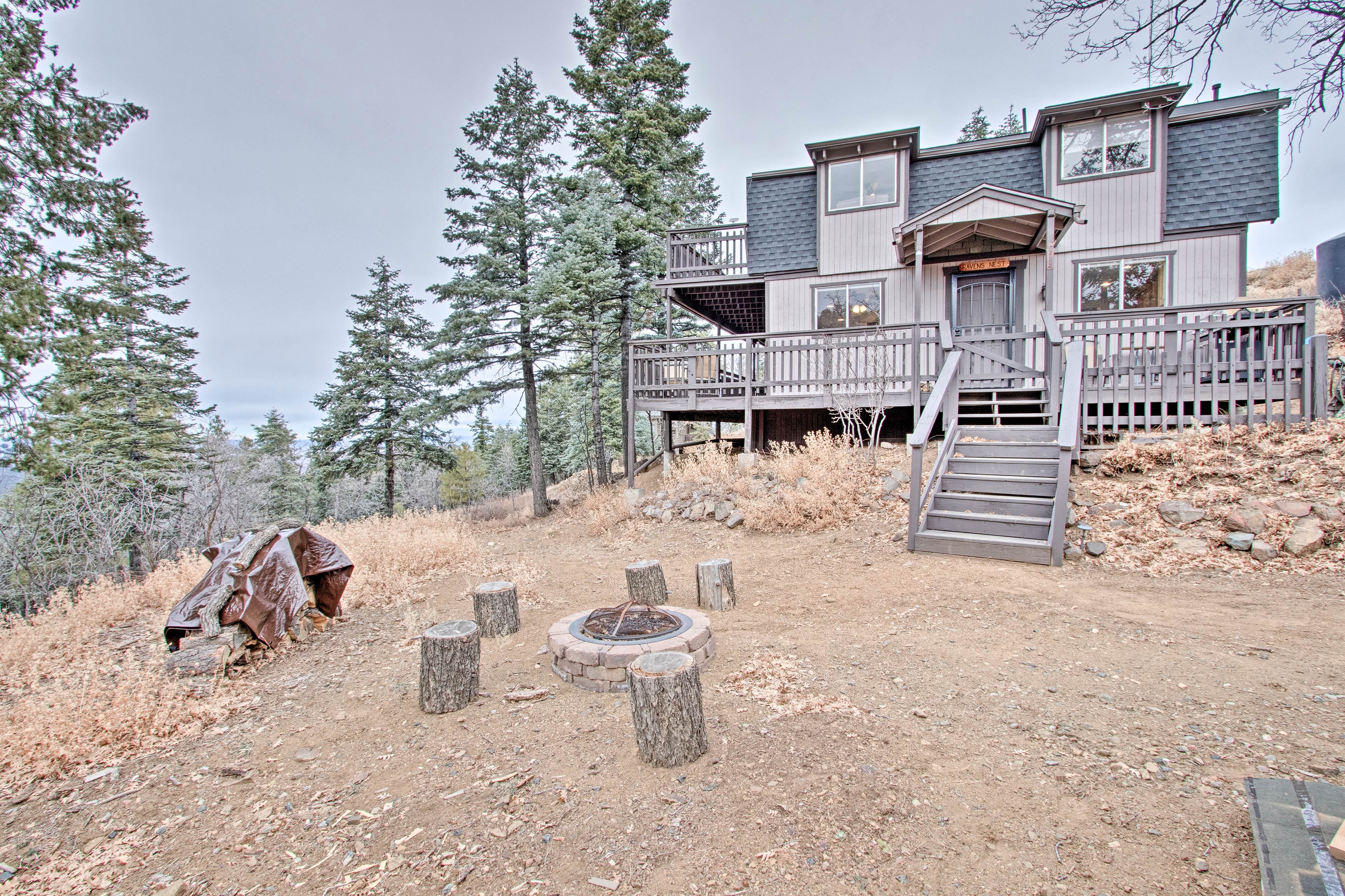 End the evening with a cozy campfire.