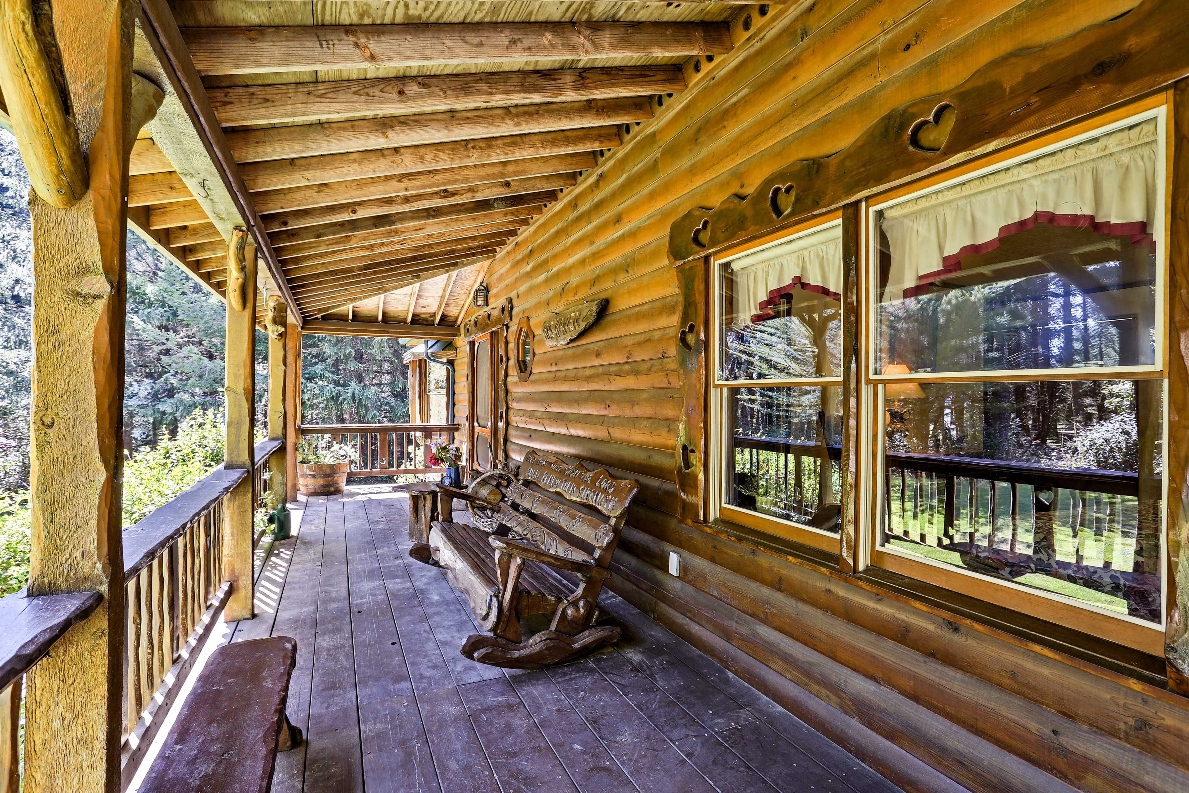 Marvel at the custom wood finishes inside and out.