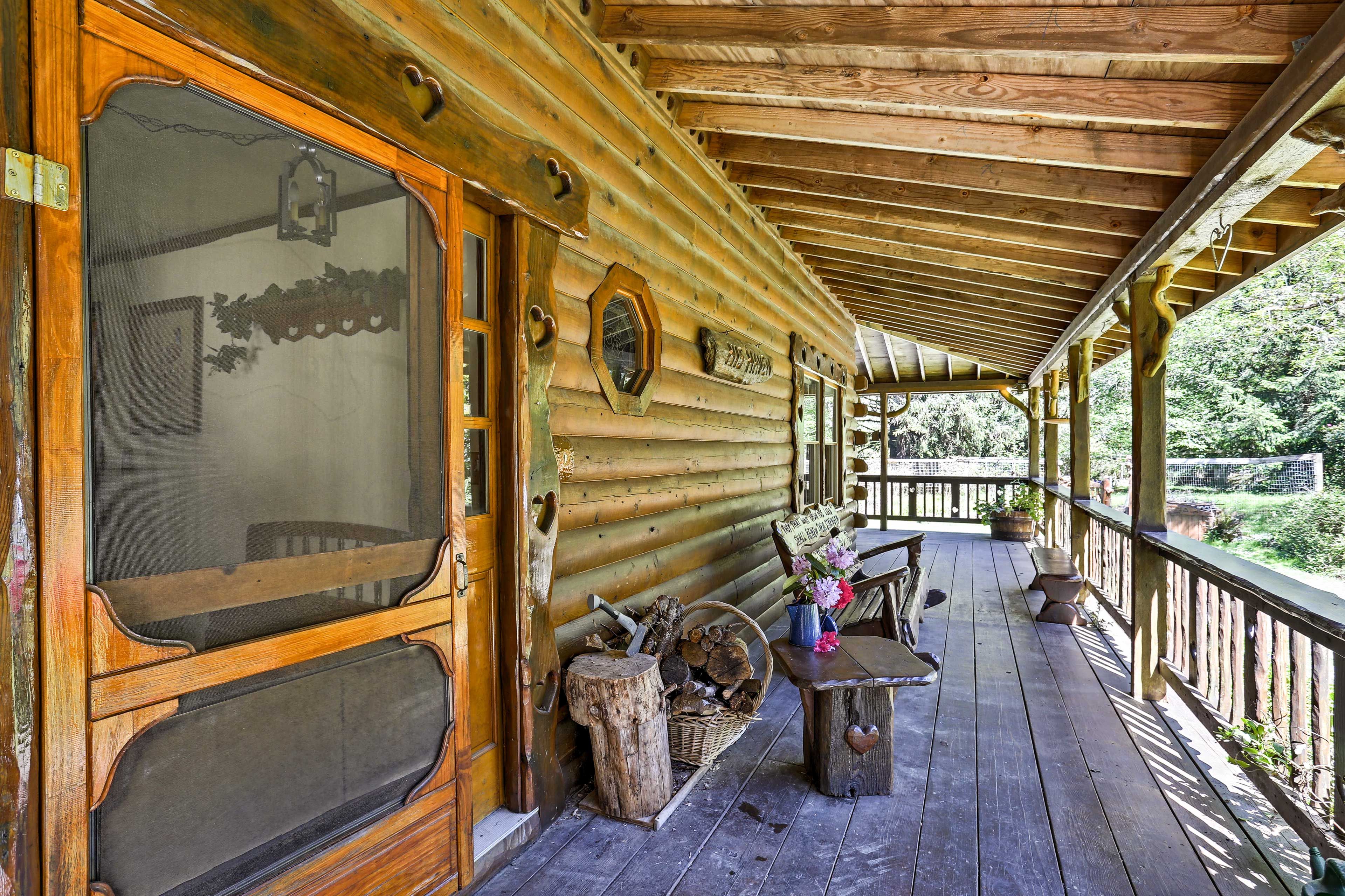 Sip coffee on the shady deck.
