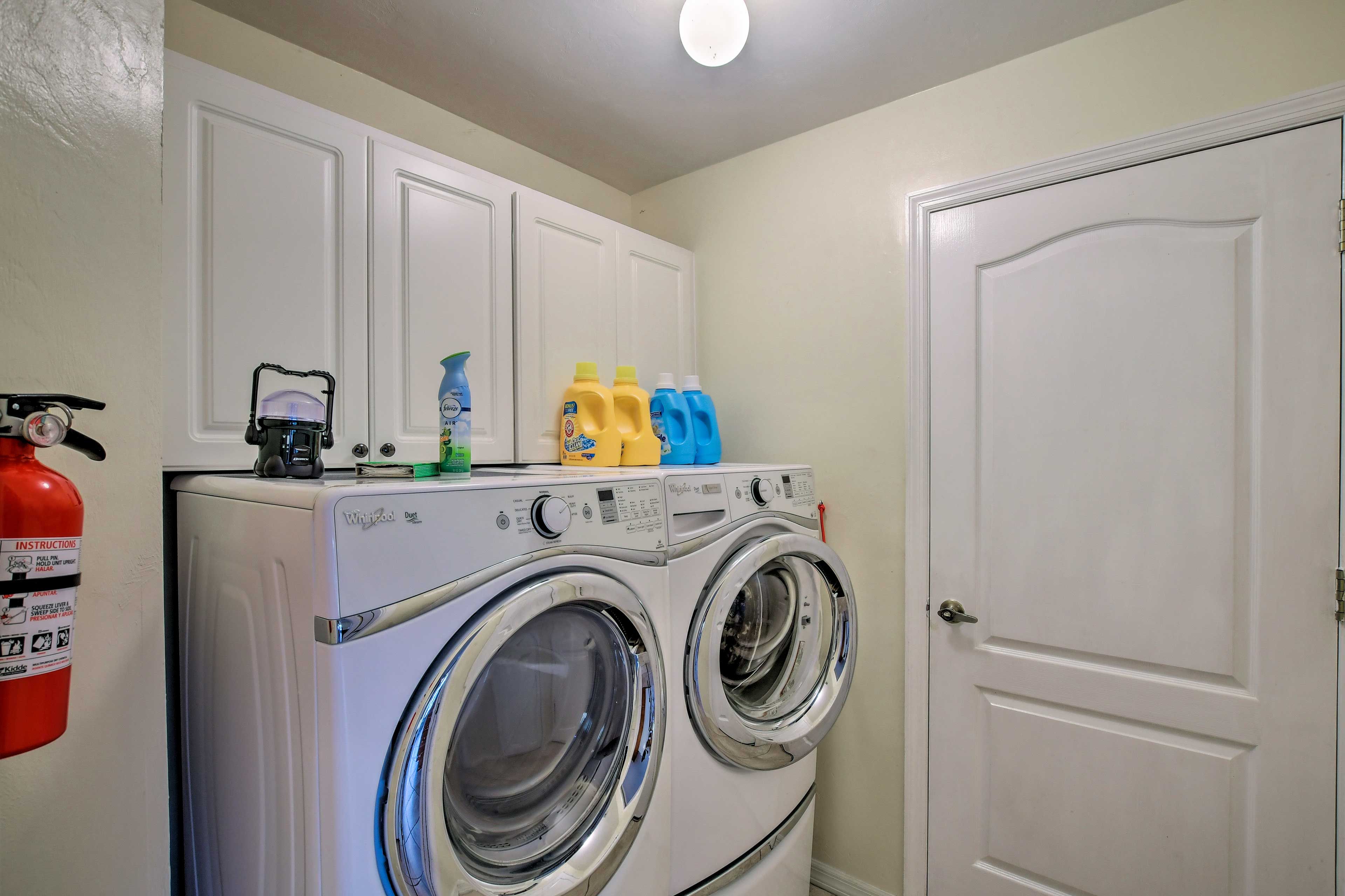 Keep your clothing clean during your stay with the in-unit washer and dryer.