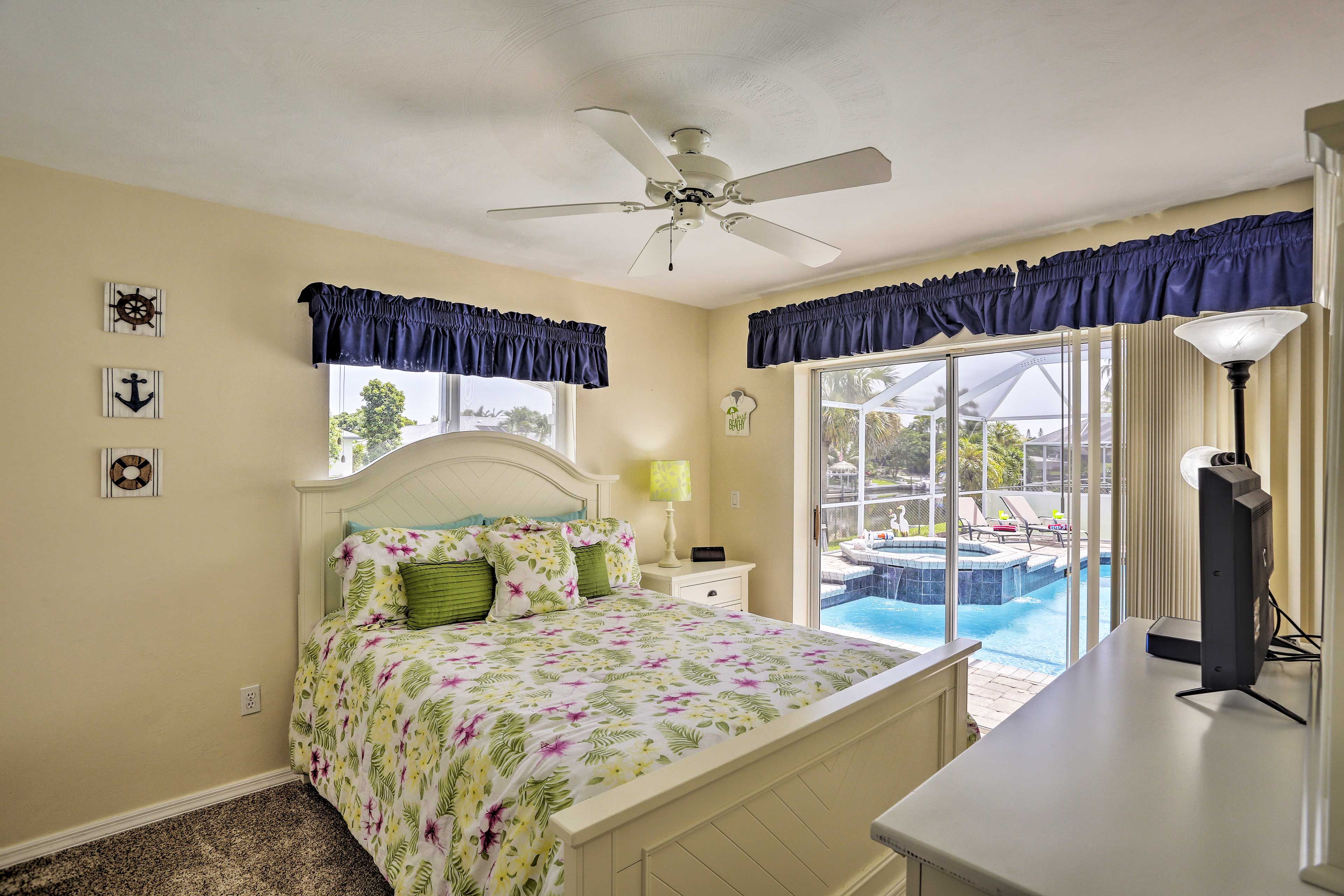 Slip through the sliding glass doors for a last soak in the spa.