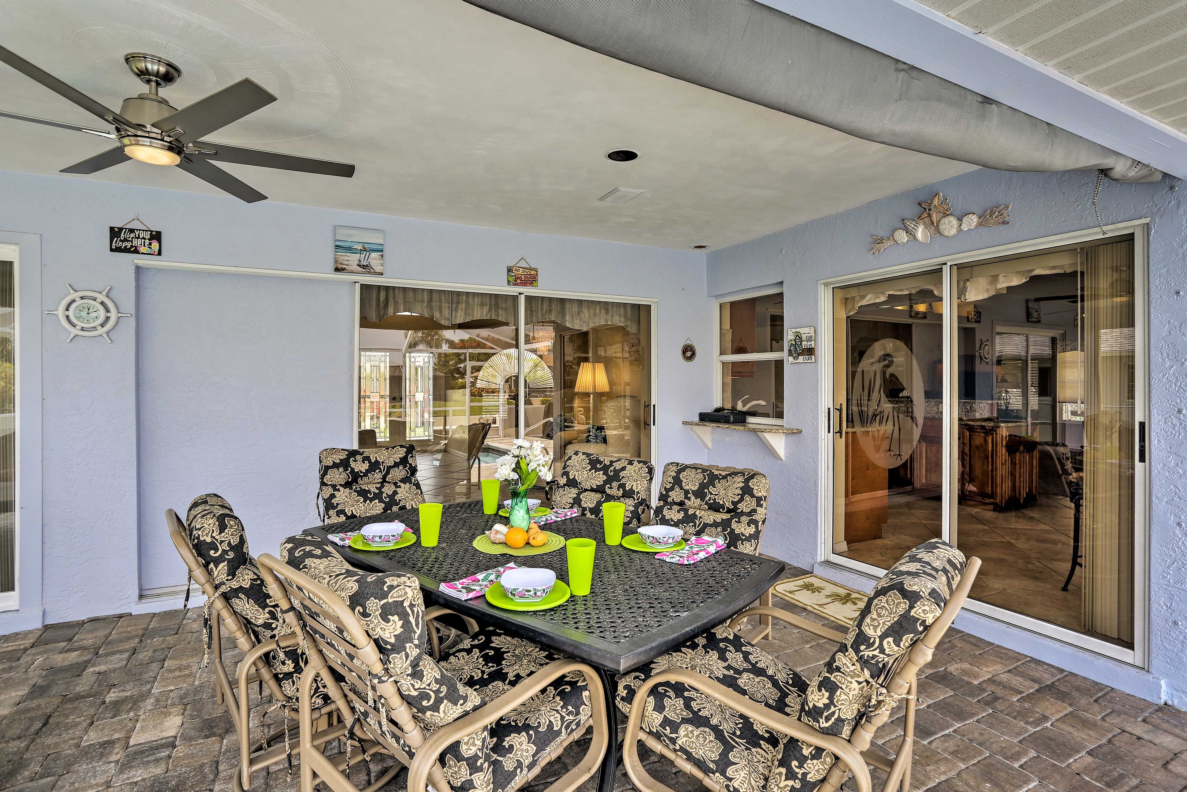 There's ample seating on the patio!
