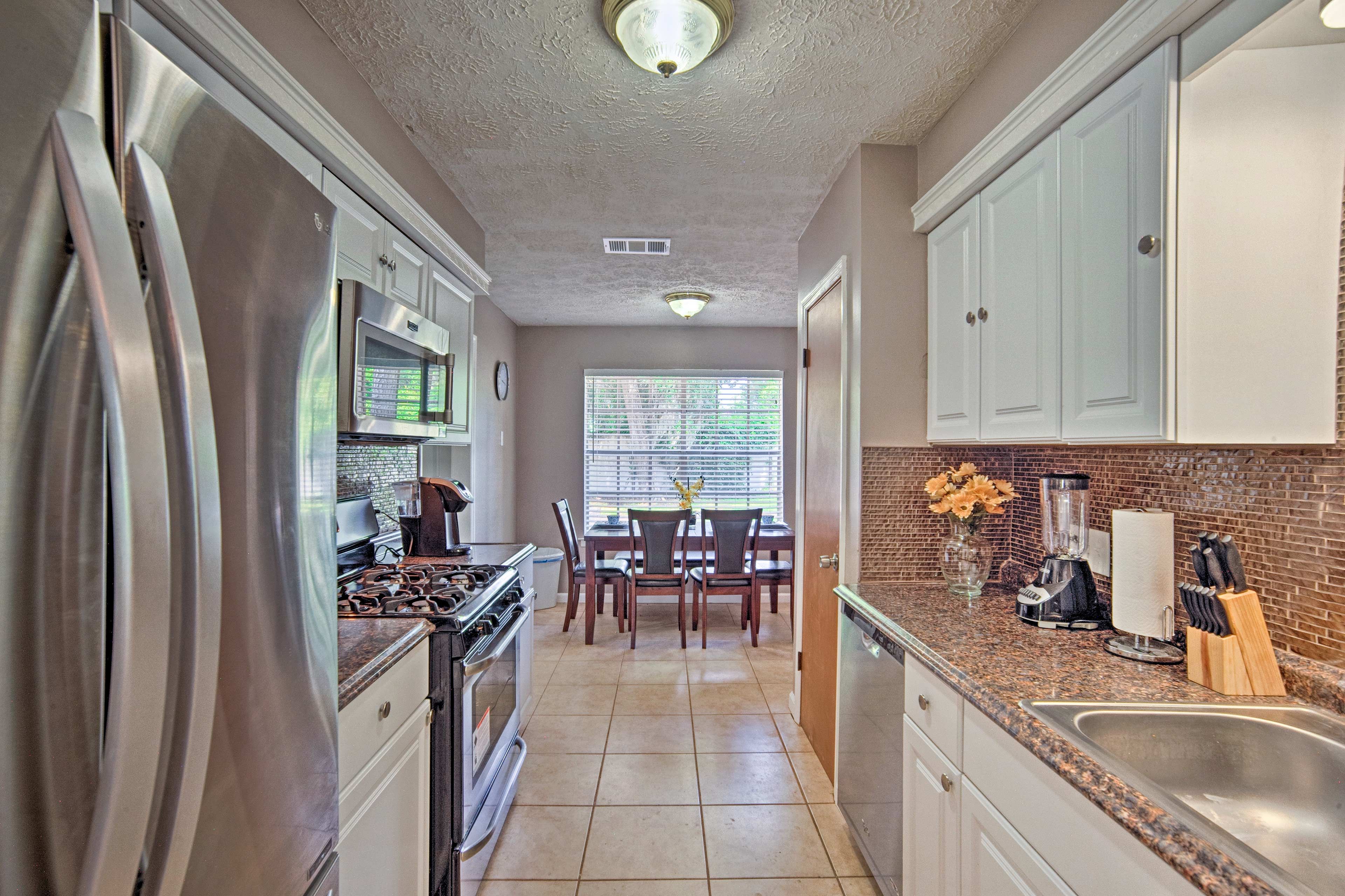 Fully equipped with stainless steel appliances, the kitchen has it all!
