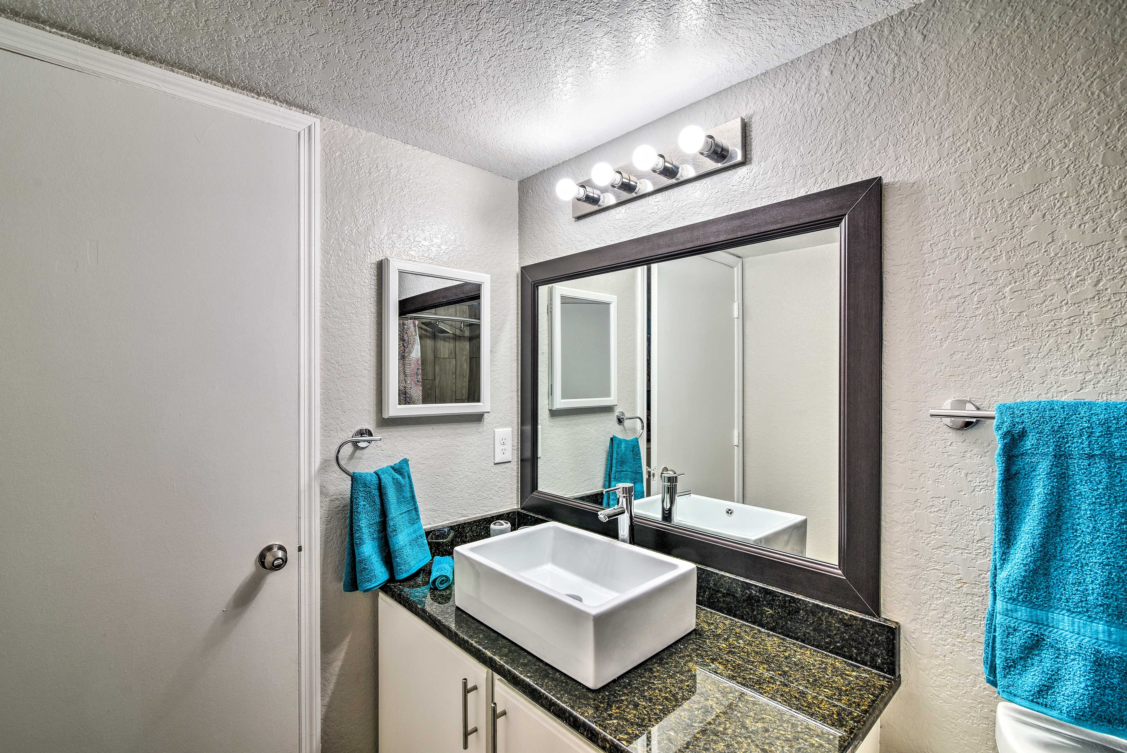 Unpack your toiletries and make yourself at home.