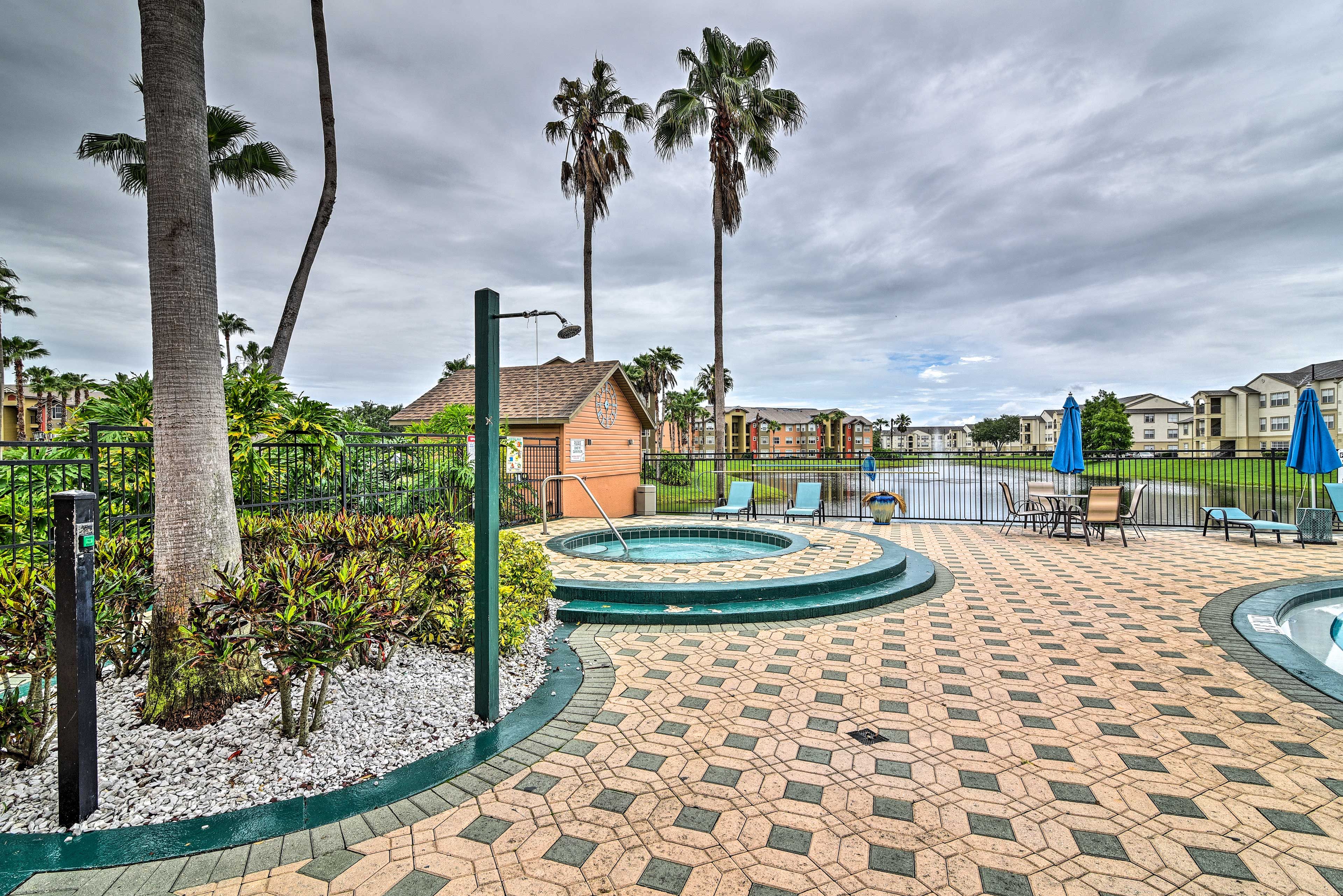 Or, soak your aching muscles in the community hot tub.