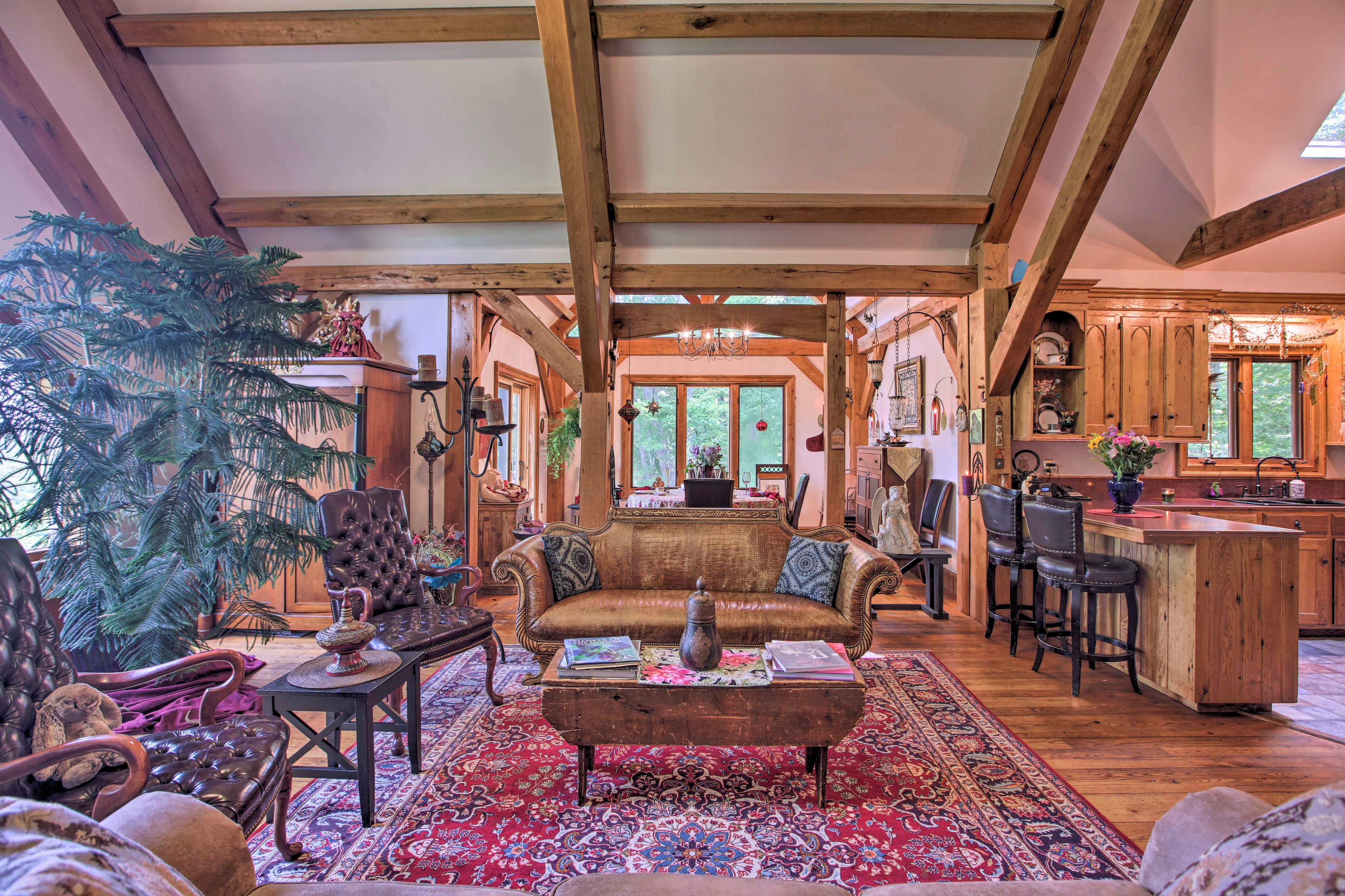 Living Room | Central Heating | Chestnut Wood Beams | Sleeper Sofa