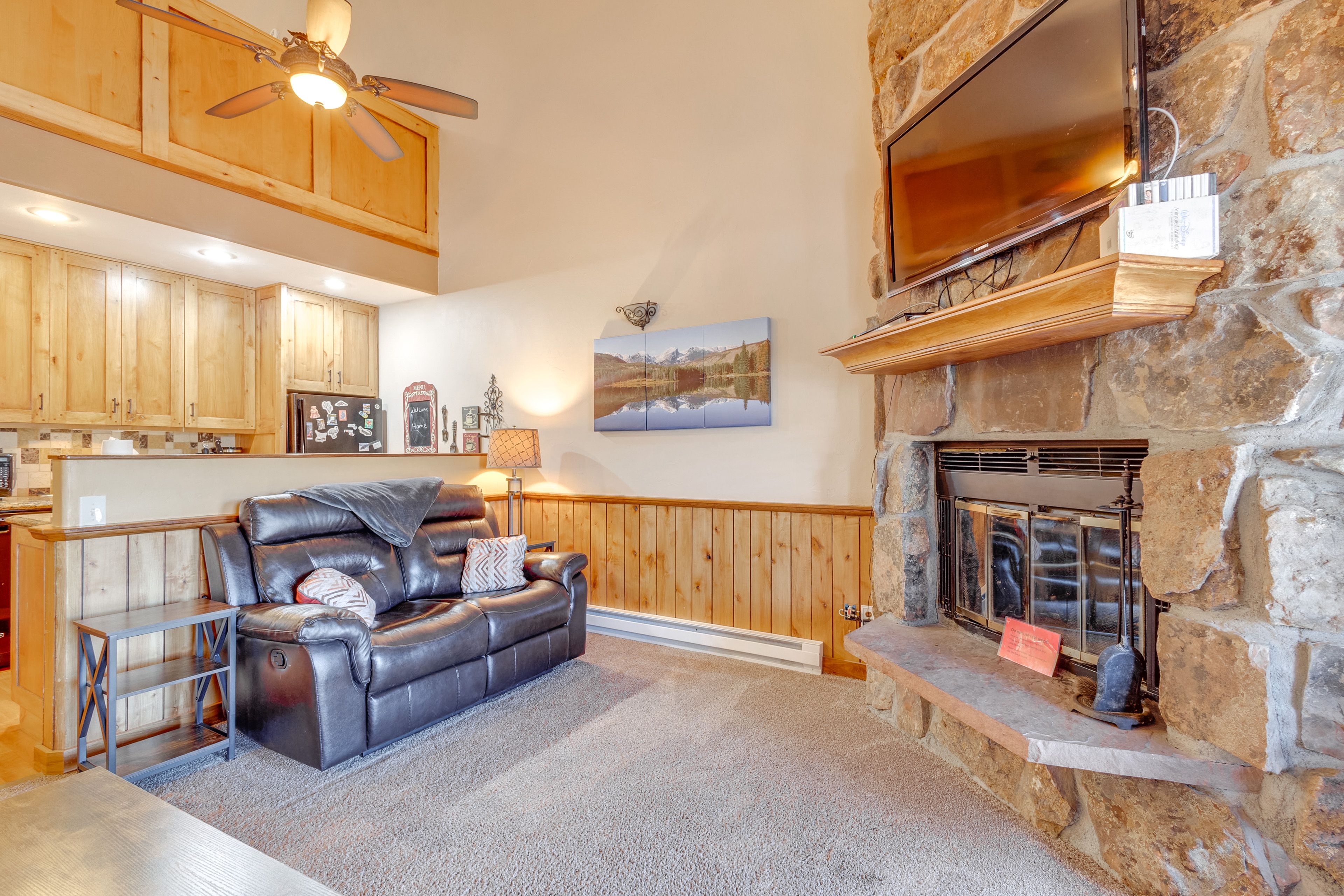 Granby Vacation Rental | 1BR | 2BA | 897 Sq Ft | Stairs to Access