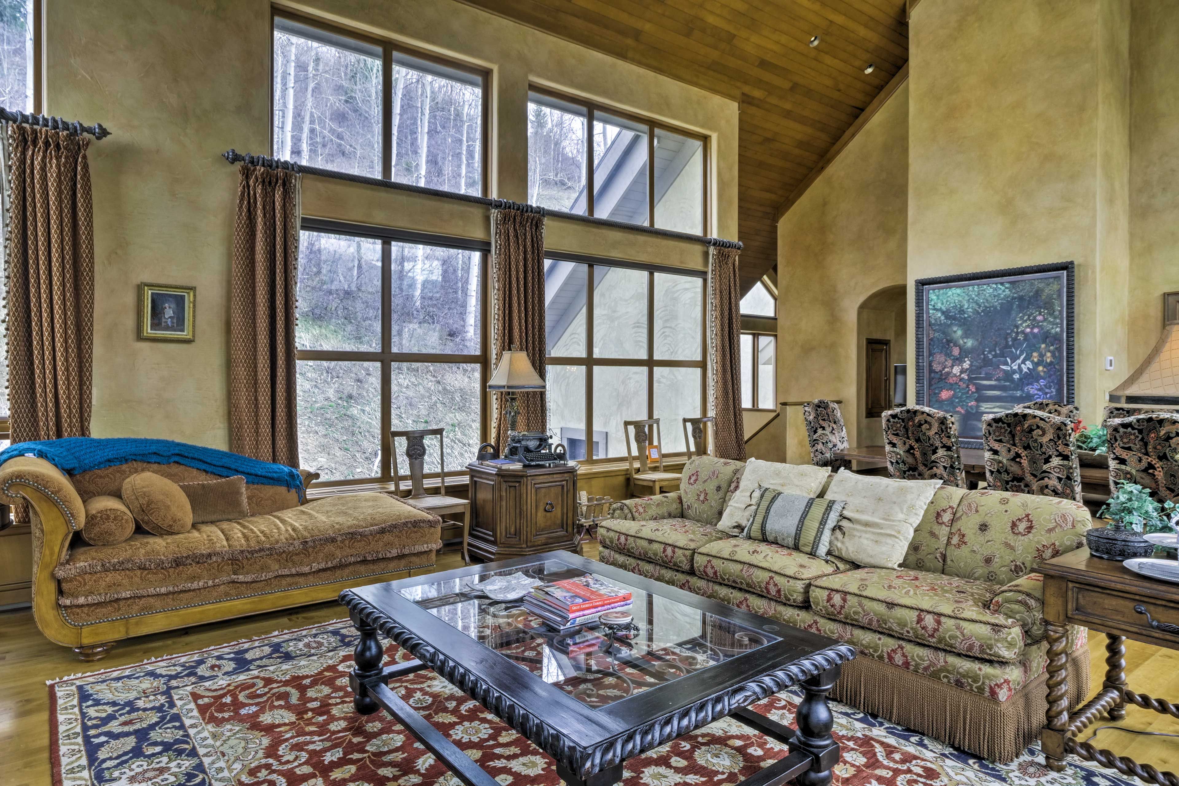 Timeless decor and comfortable furnishings are found throughout the bright home.