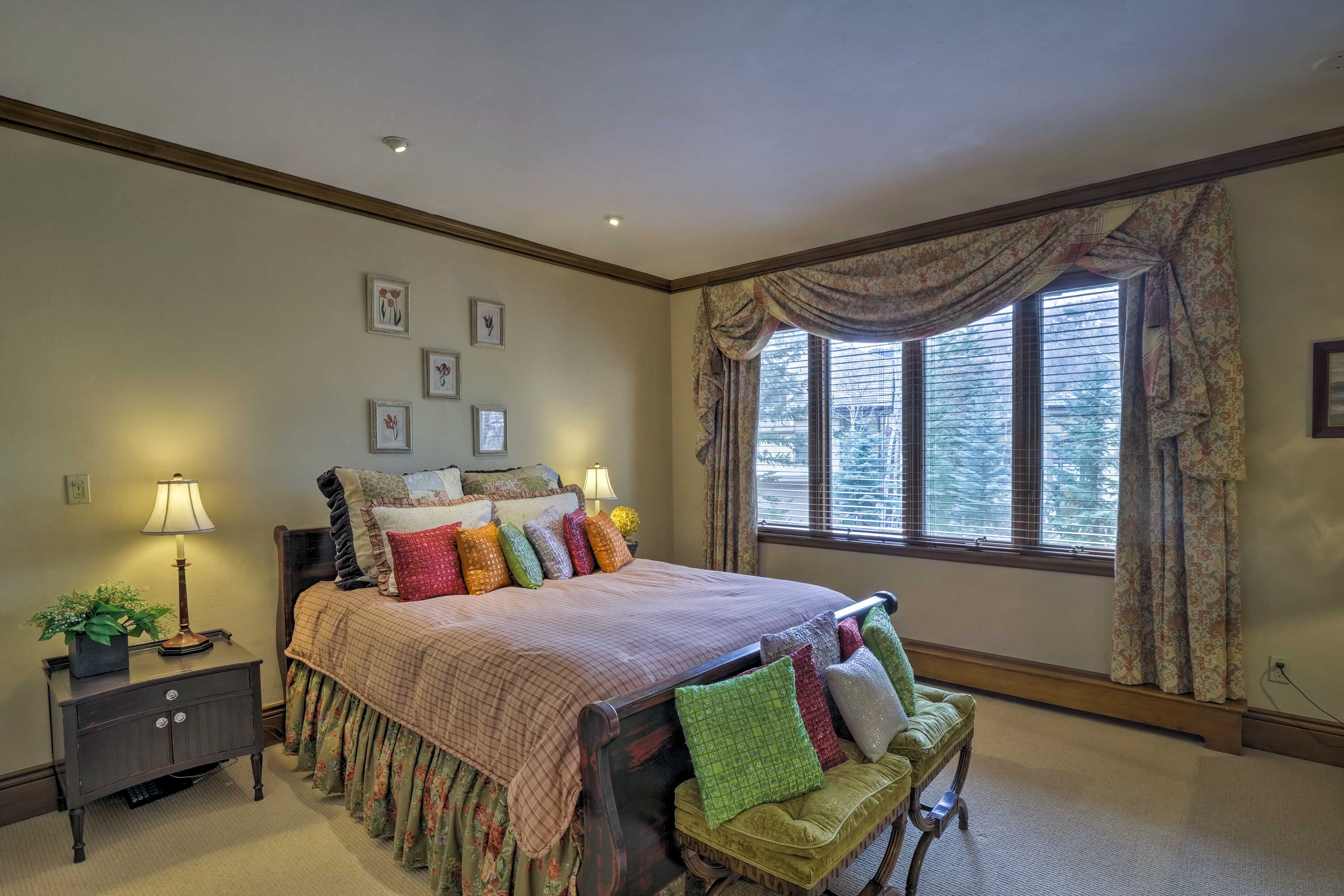The second master bedroom features a king bed as well.