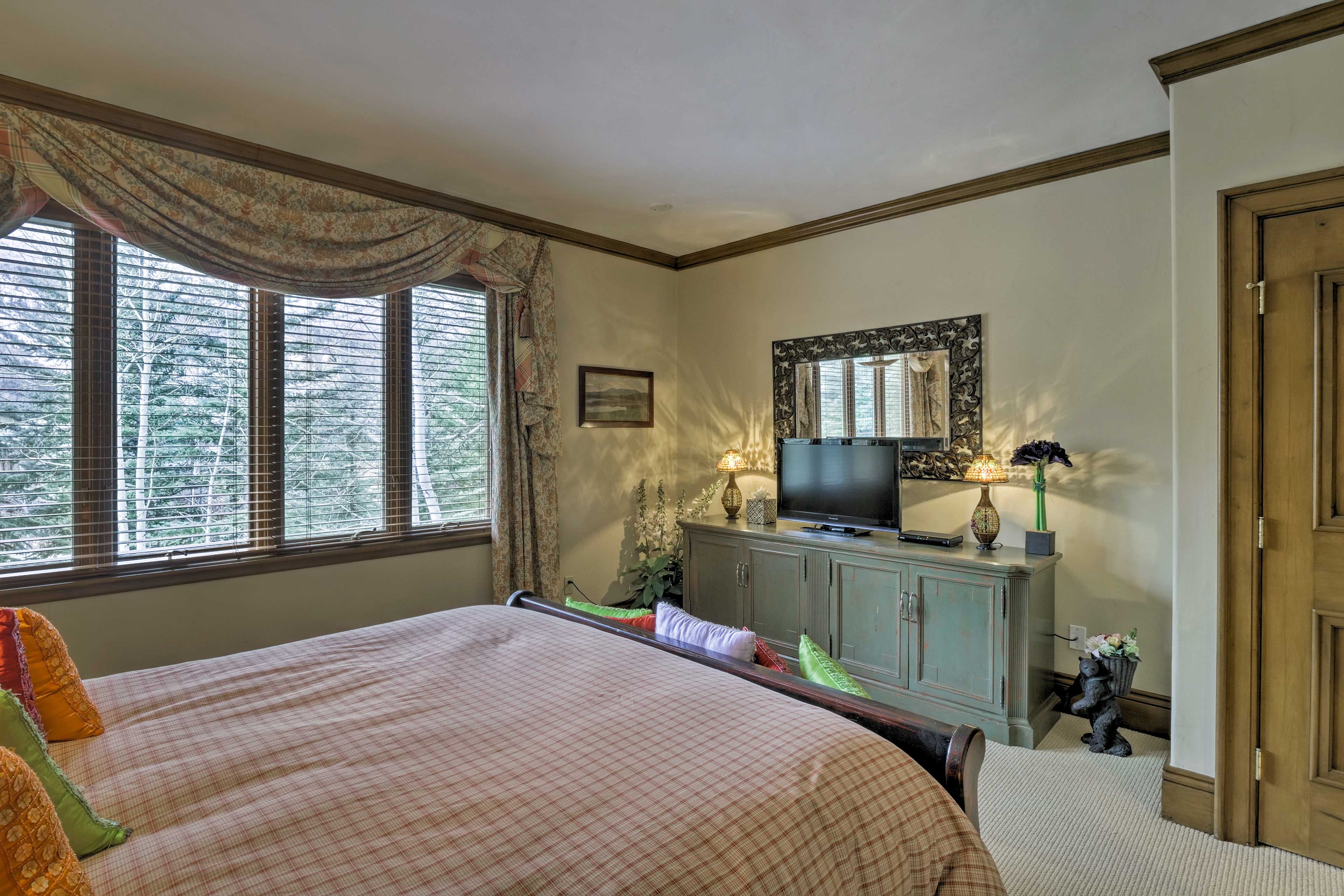Each bedroom has a flat-screen TV.