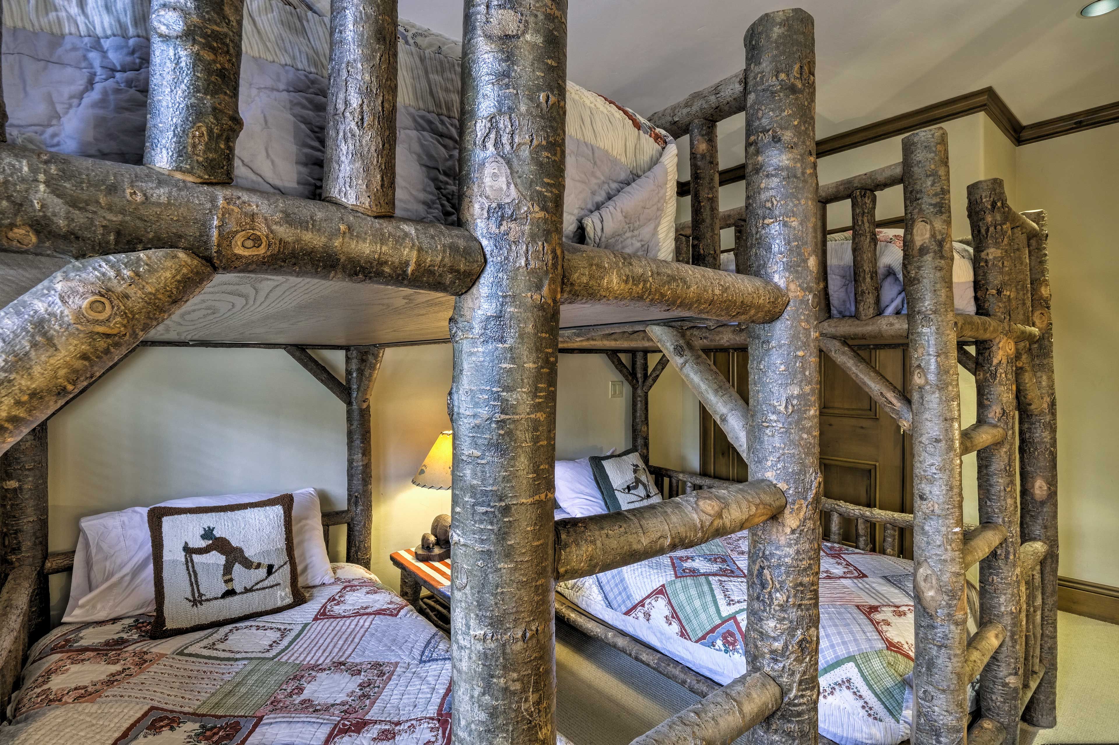 This room features 2 twin-over-twin bunk beds.