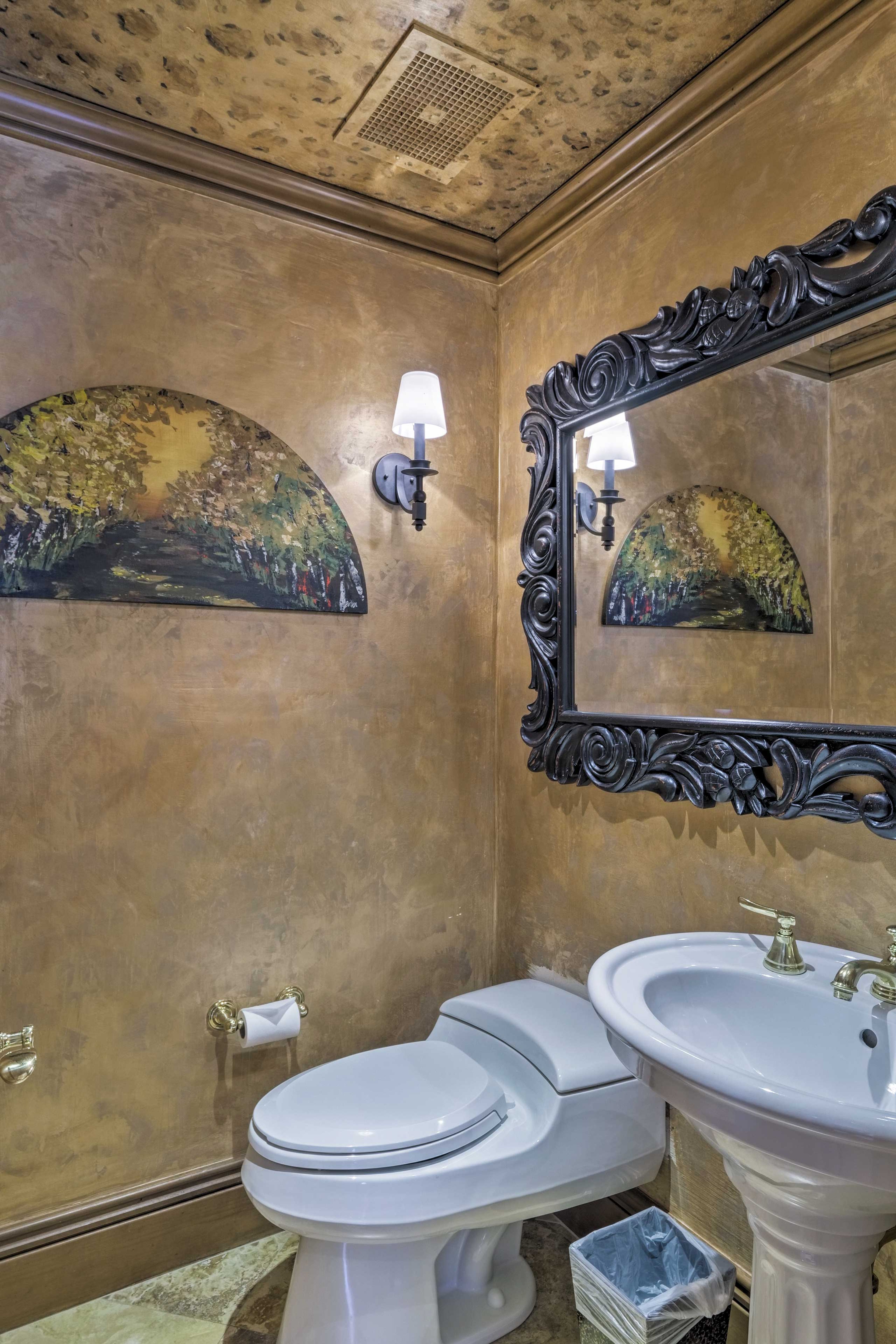 This half bathroom is sure to come in handy.
