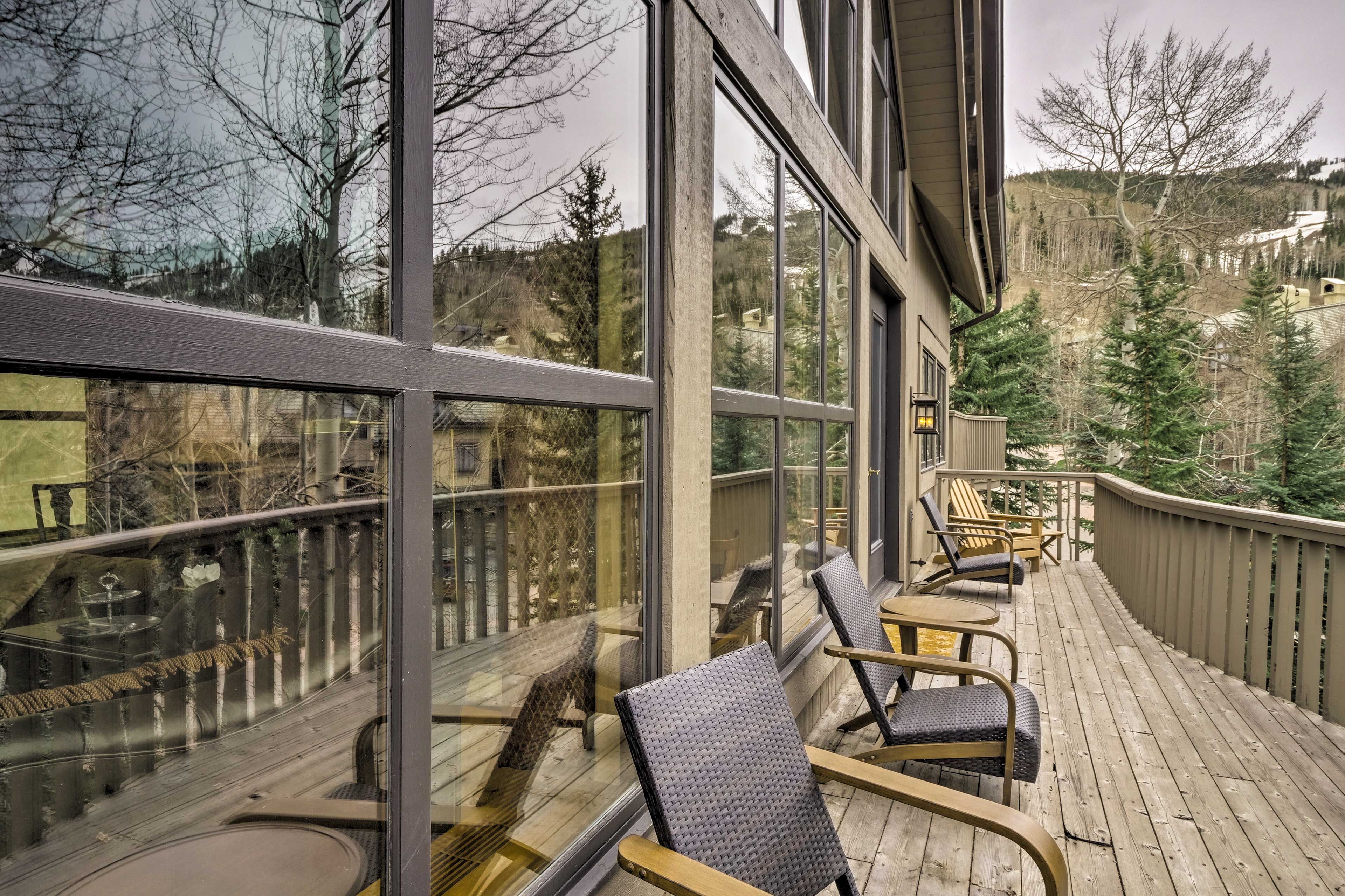Enjoy mountain views from the deck!