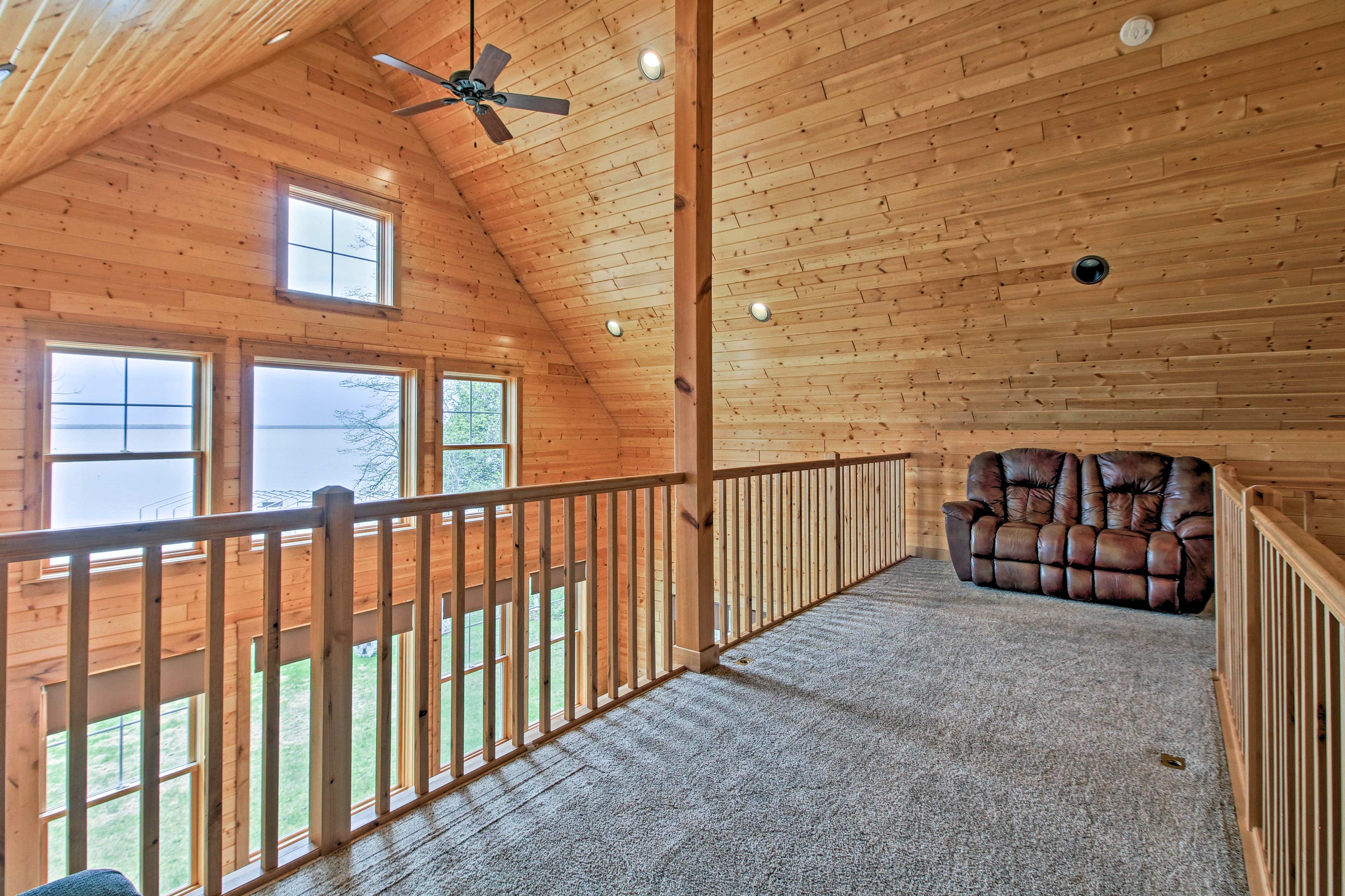 You have great lake views through the wall of windows.