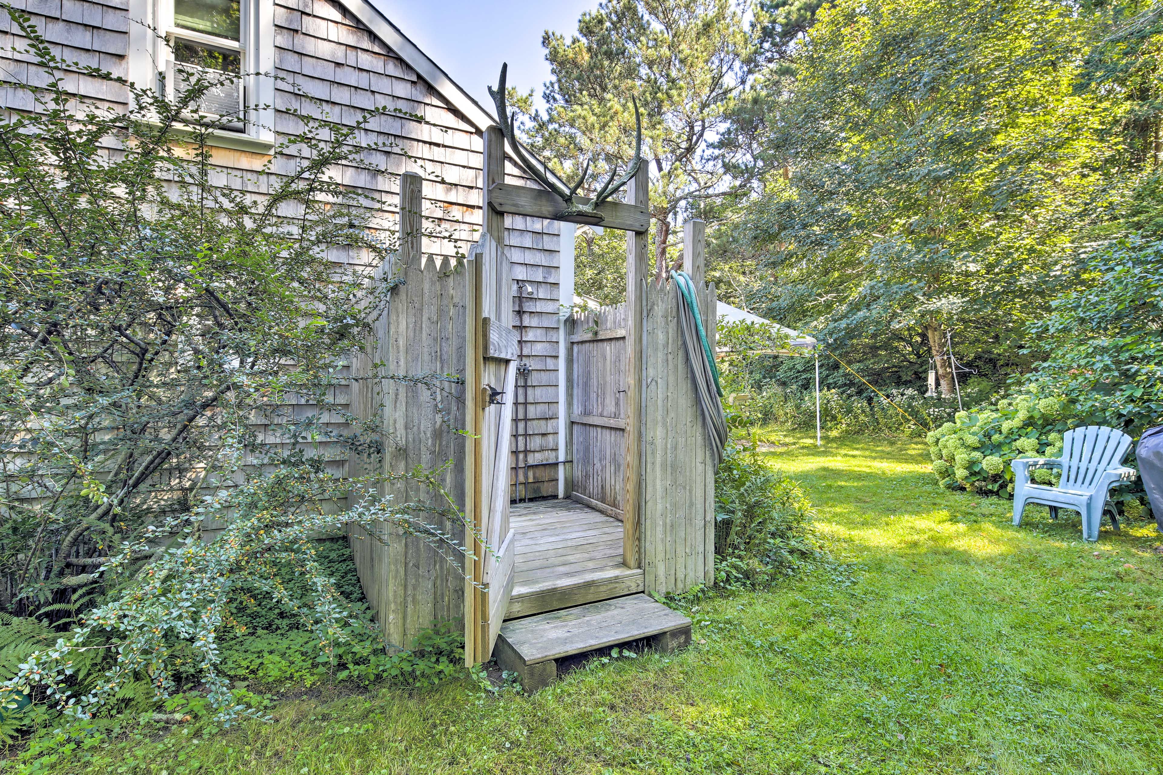 There is even an outdoor shower!