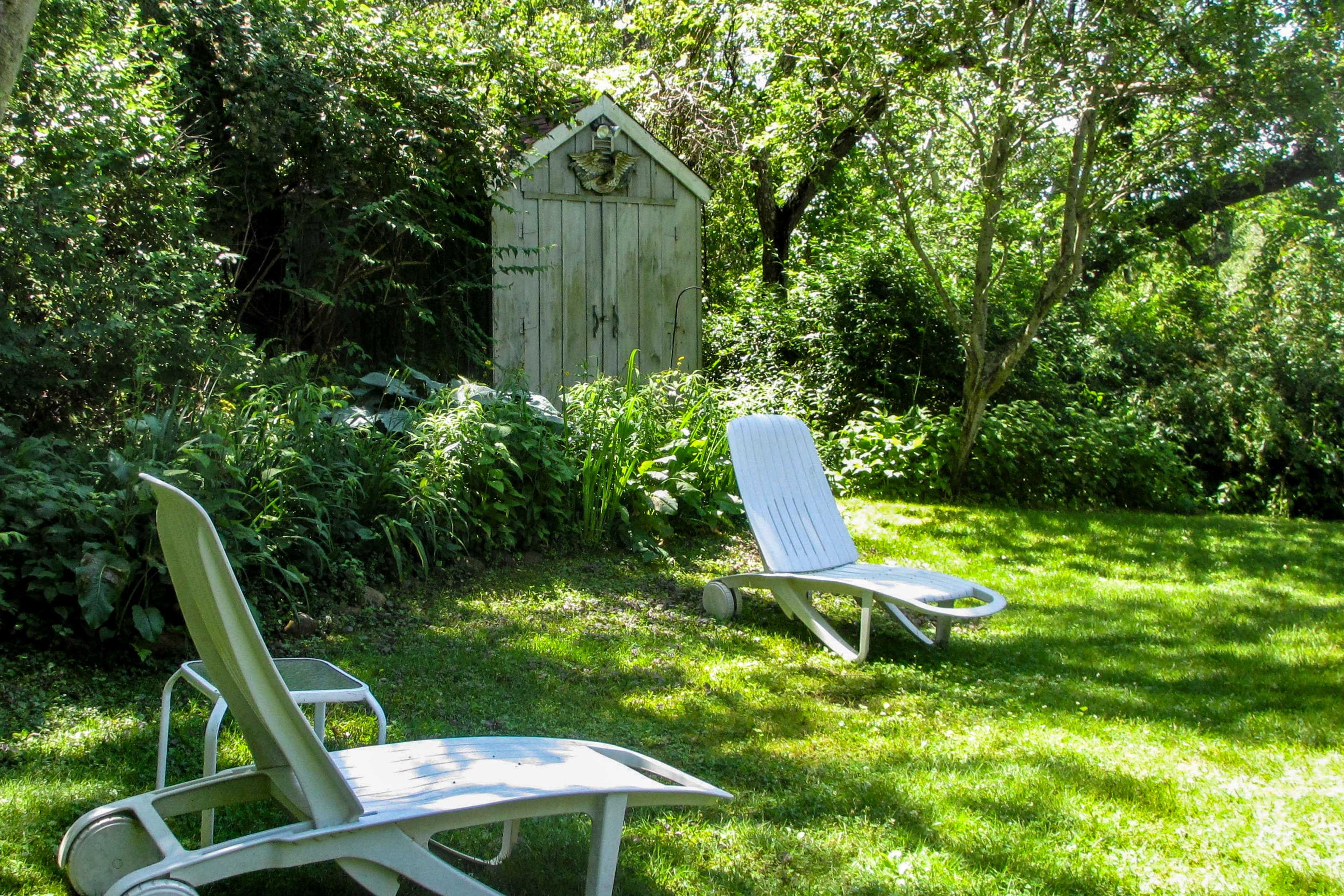 There's plenty of chairs to lounge on outside.