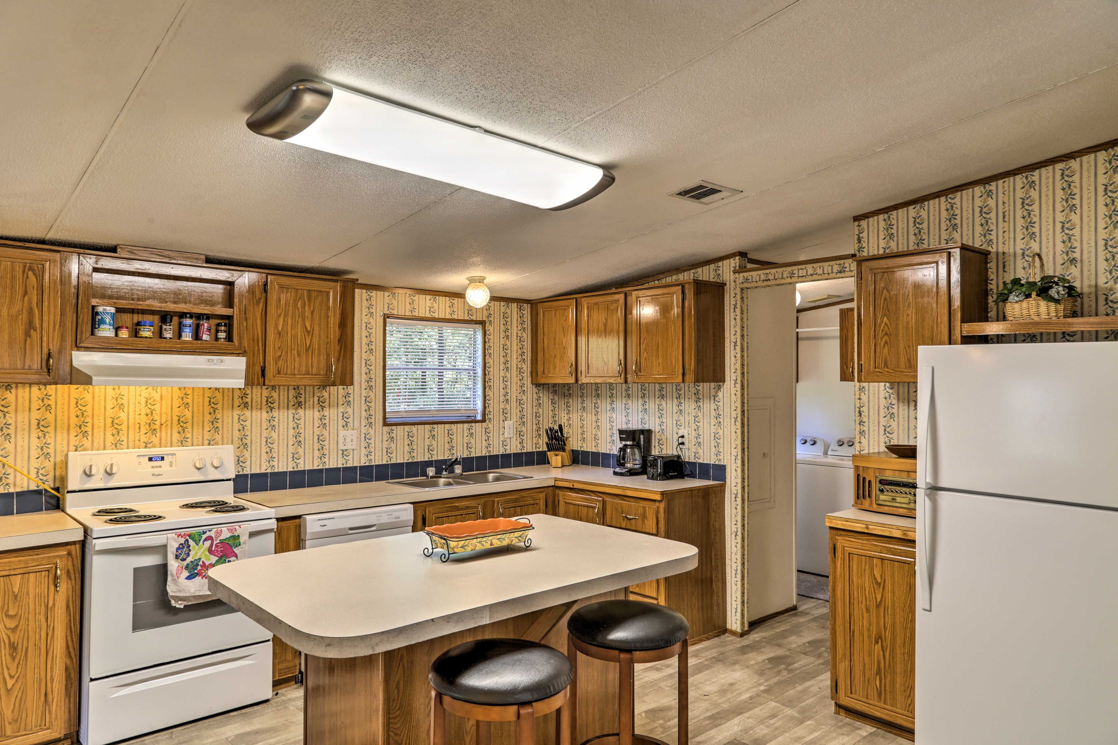 Try out your favorite recipes in the fully equipped kitchen.