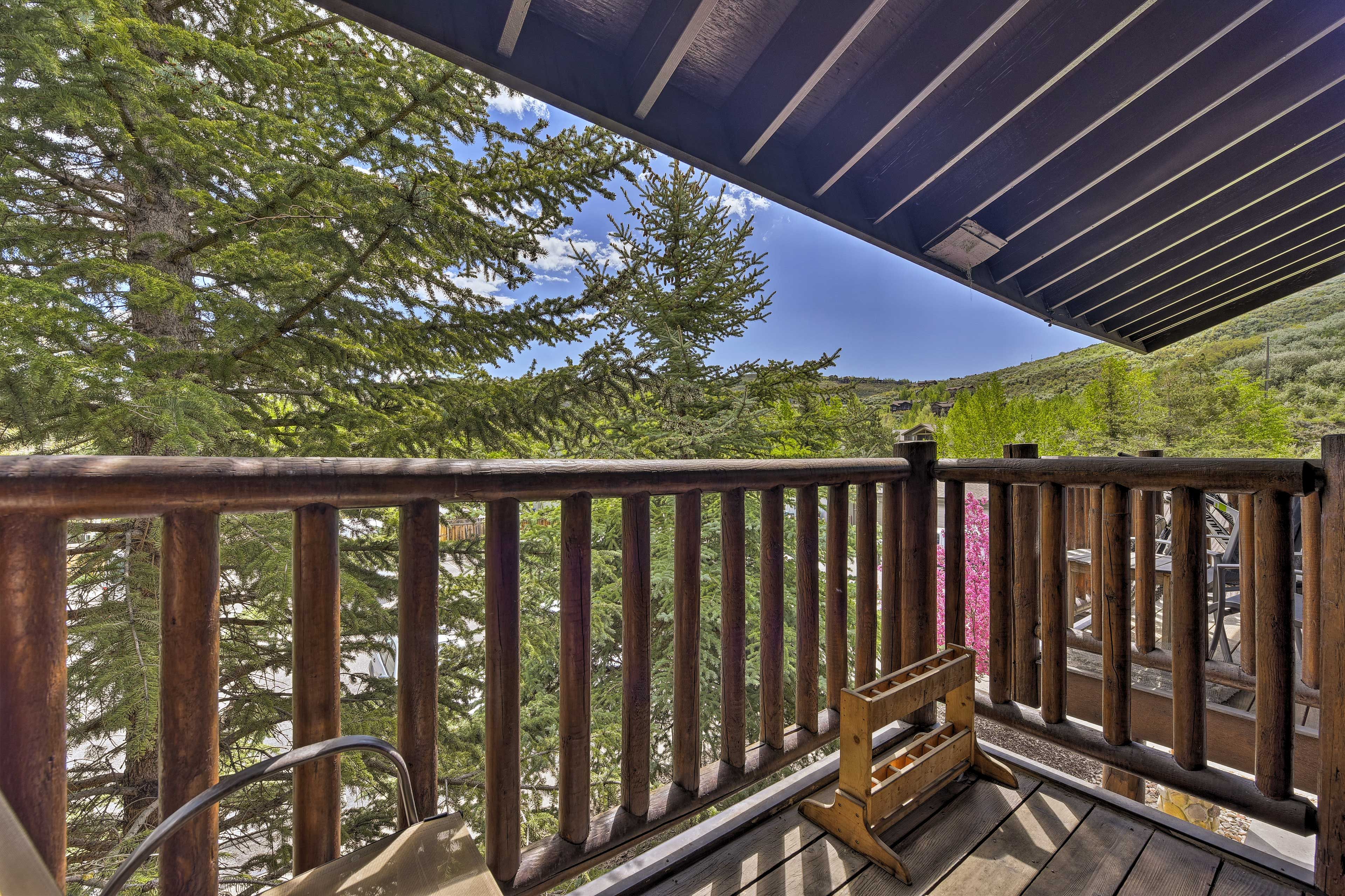 Spend slow mornings sipping coffee on your private deck.