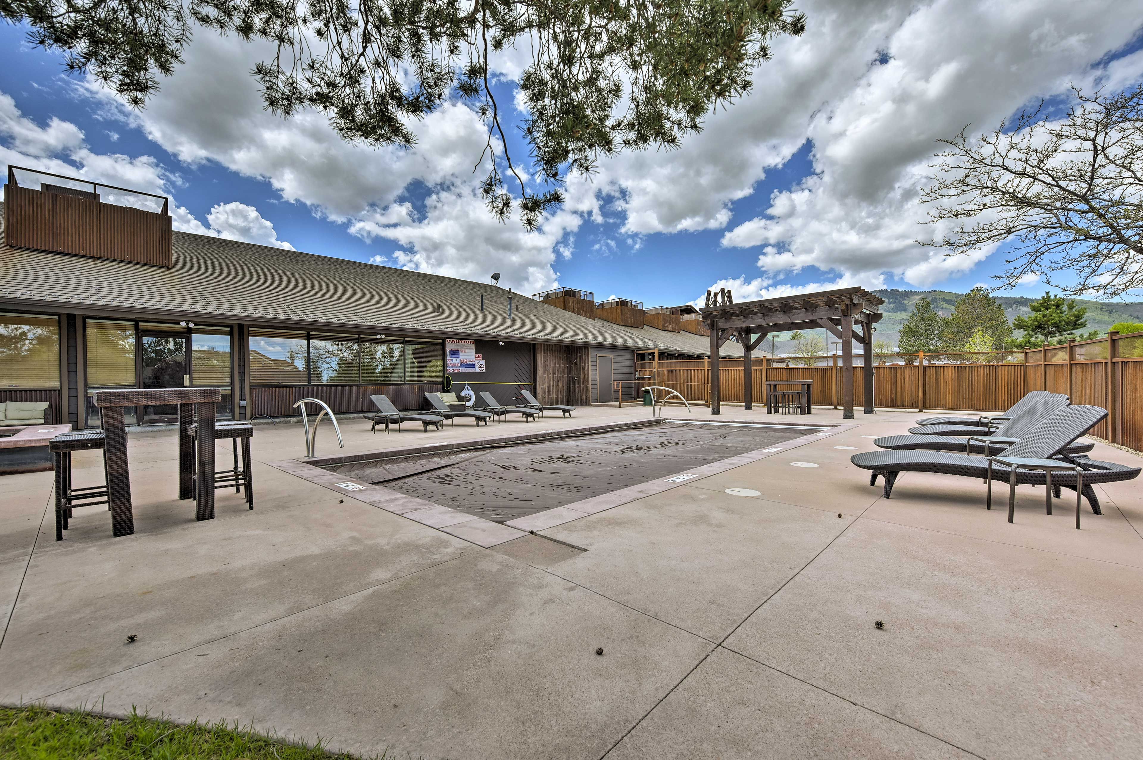 Take advantage of the heated outdoor pool and hot tub.