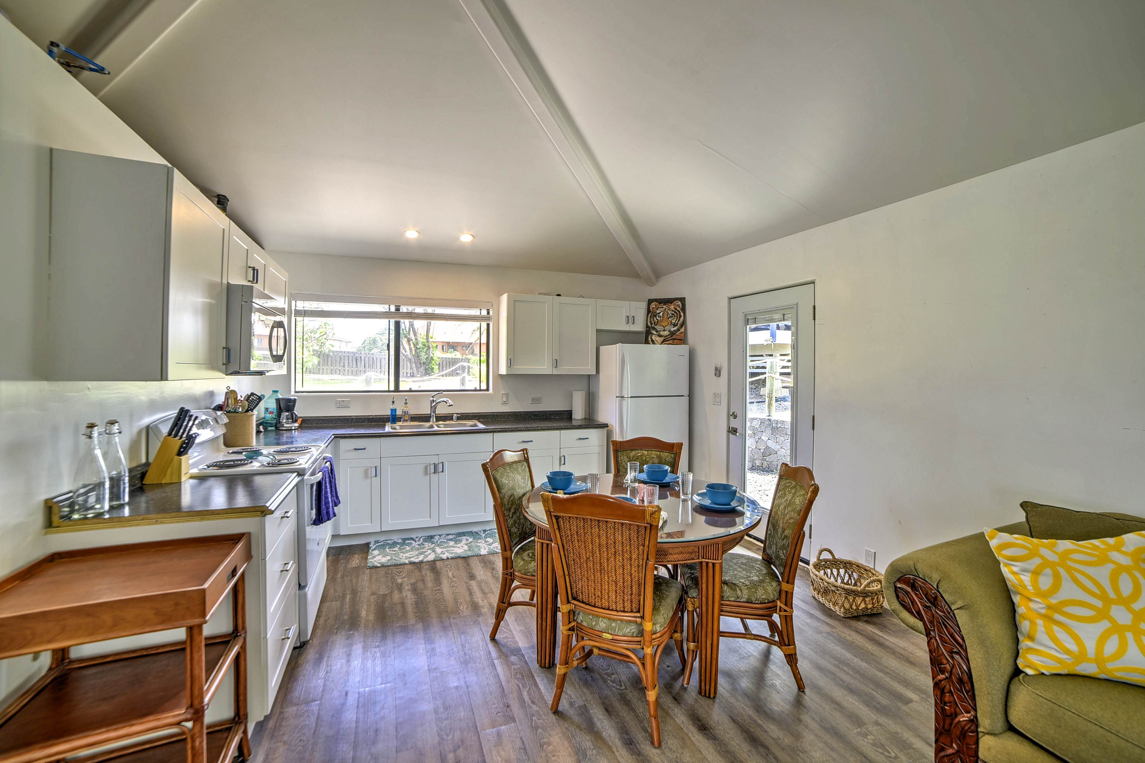 Prepare a new recipe in the fully equipped kitchen.