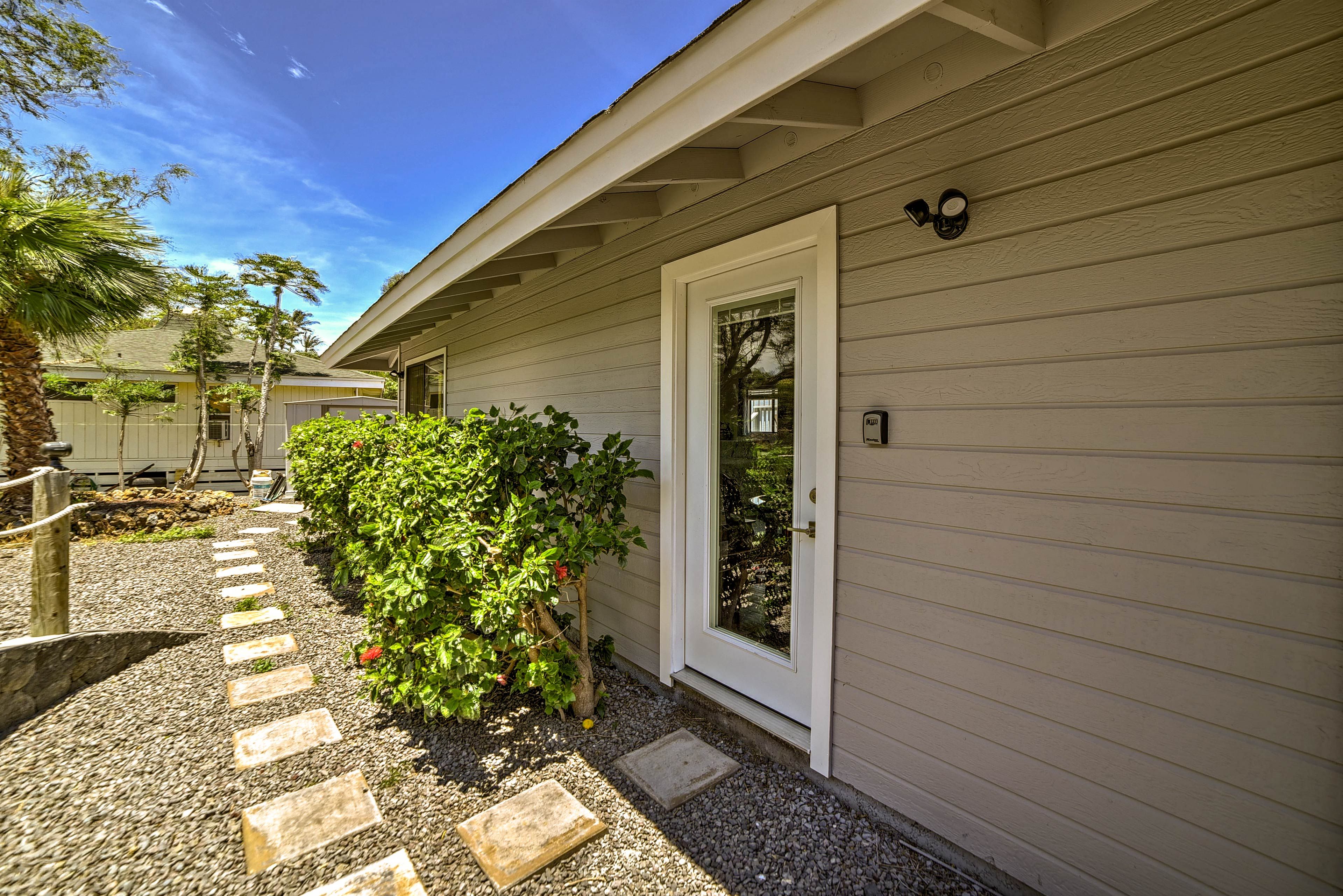 Step outside and follow the walkway to the patio!