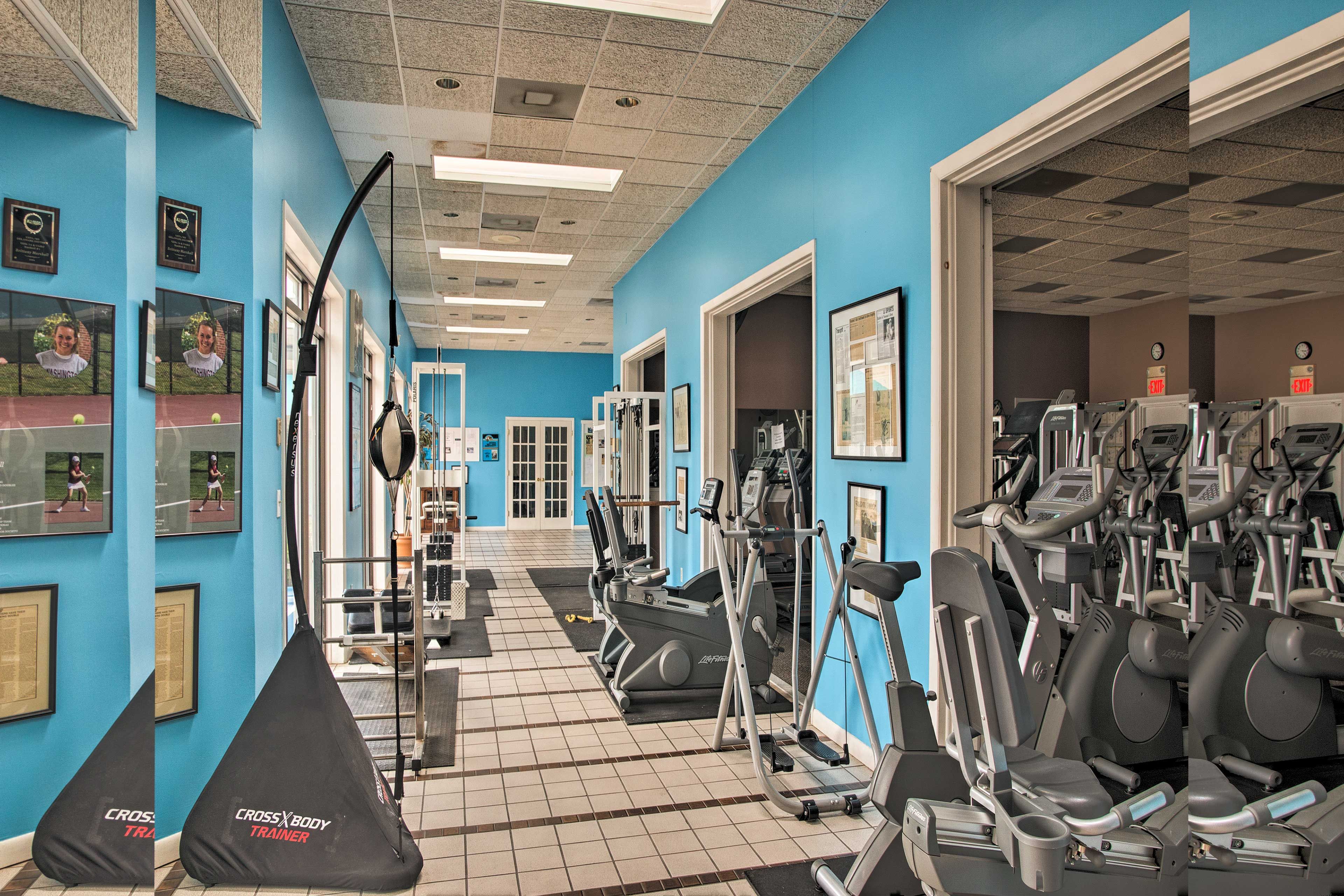 While here, you’ll have access to the community fitness center.