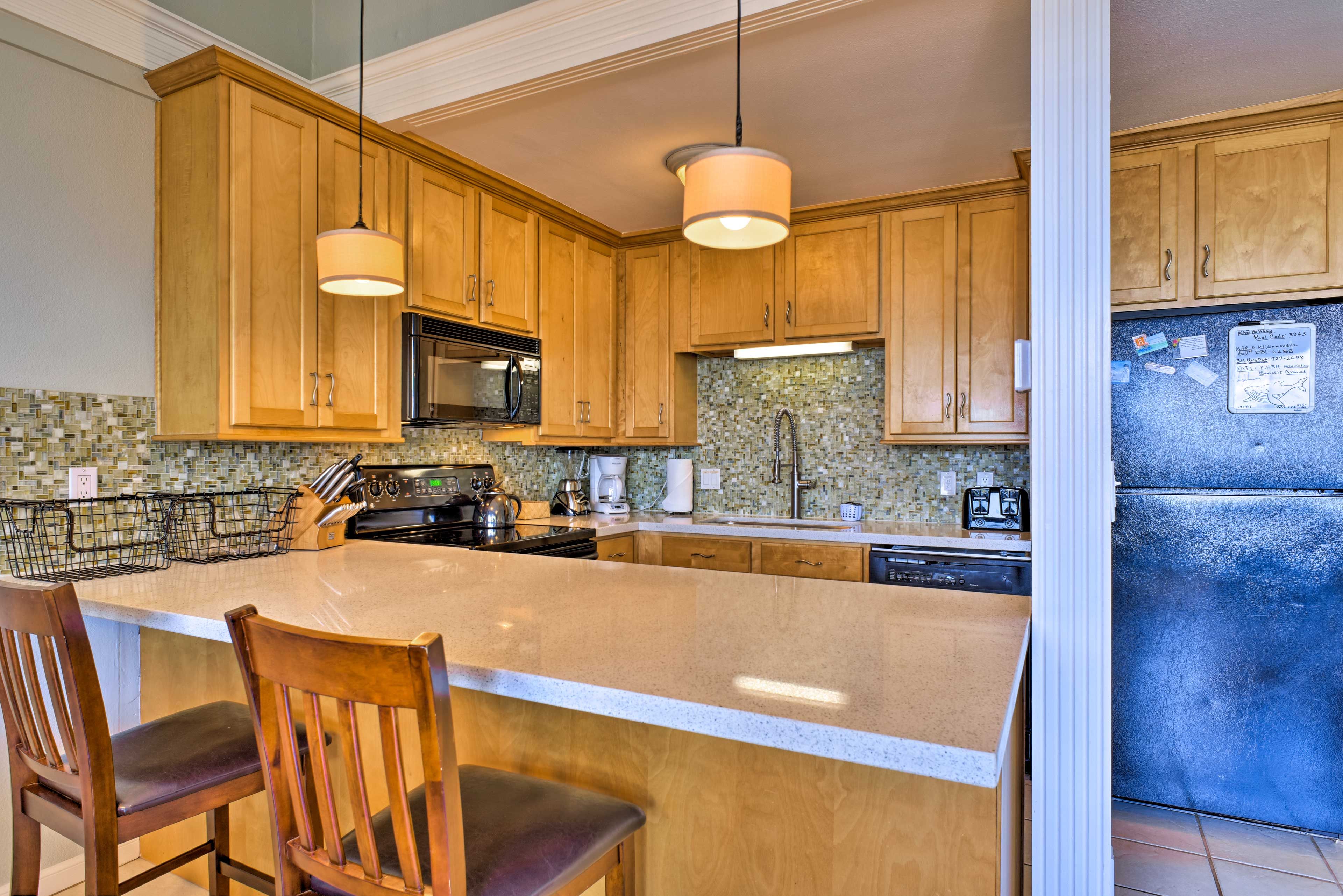 The kitchen is fully equipped with modern appliances!