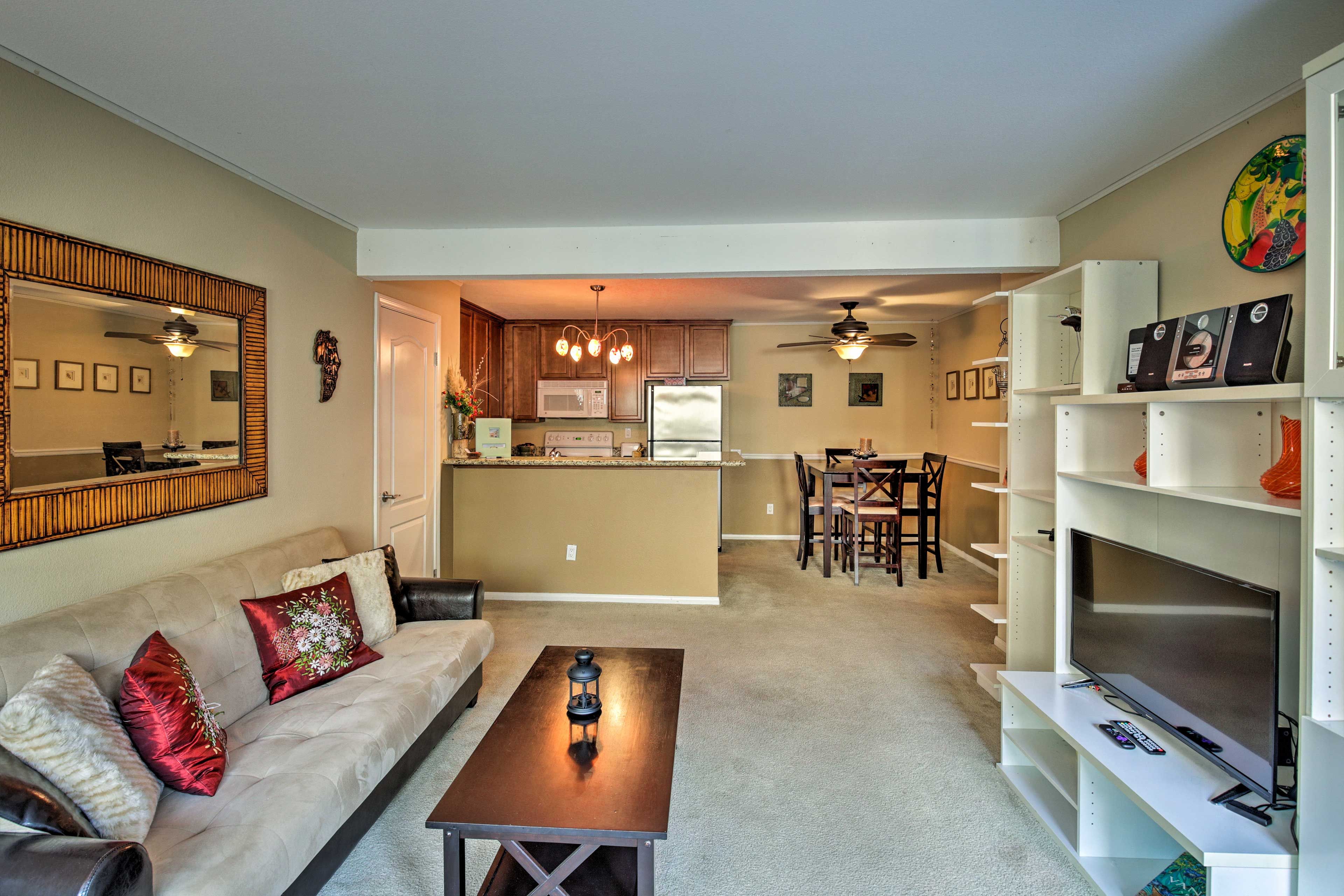 In your downtime, connect to the free WiFi or watch the new flat-screen TV!